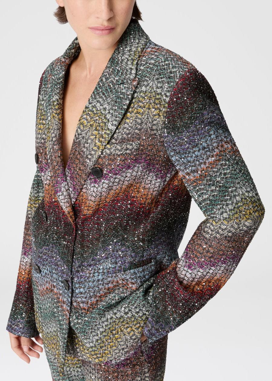 Blazer doppiopetto Multicolor in viscosa lamé con paillettes DS26SF02BC005YS72P0 MISSONI