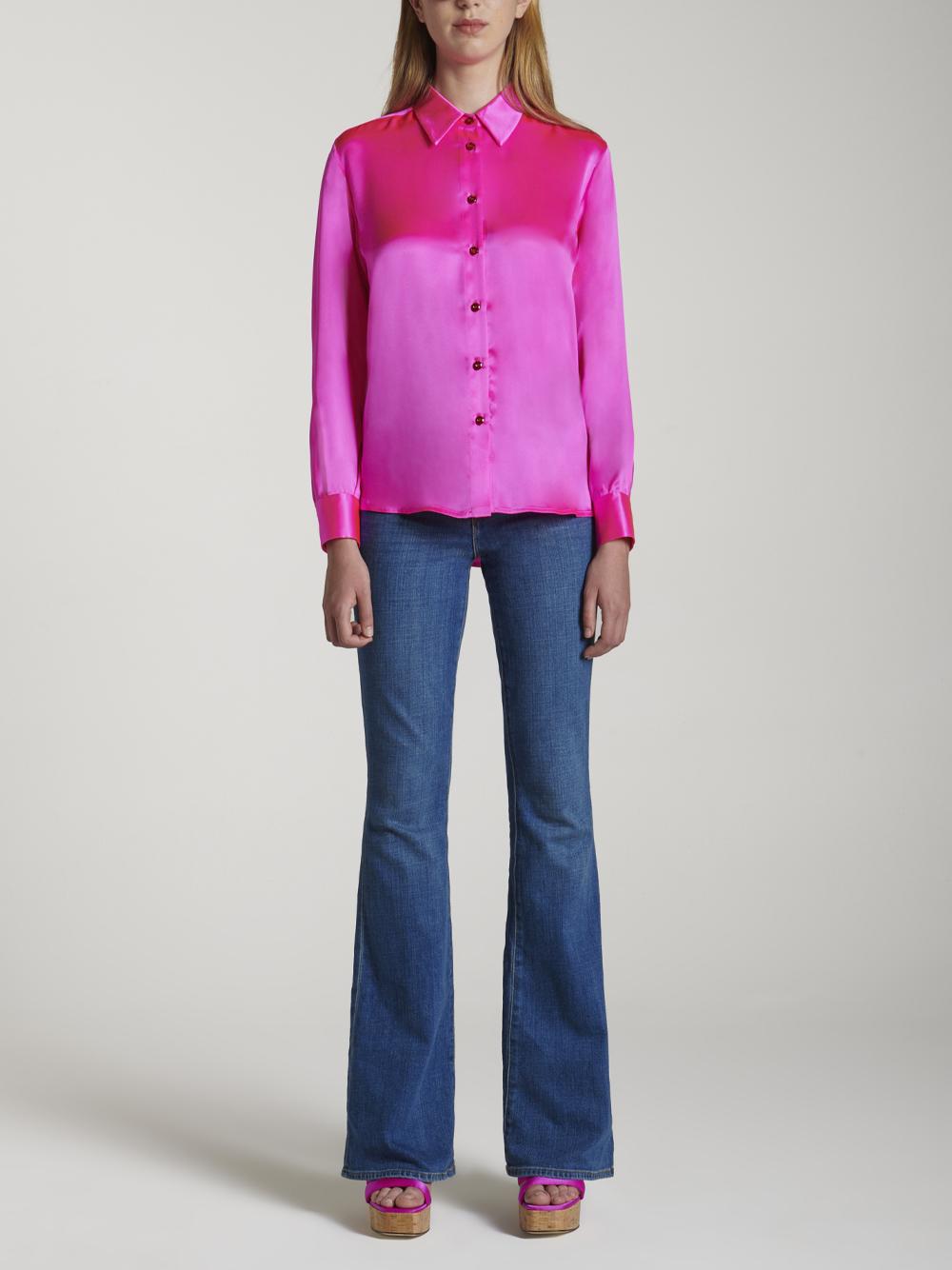 Camicia in raso fucsia 22SGDSH200FUCHSIA GENTE