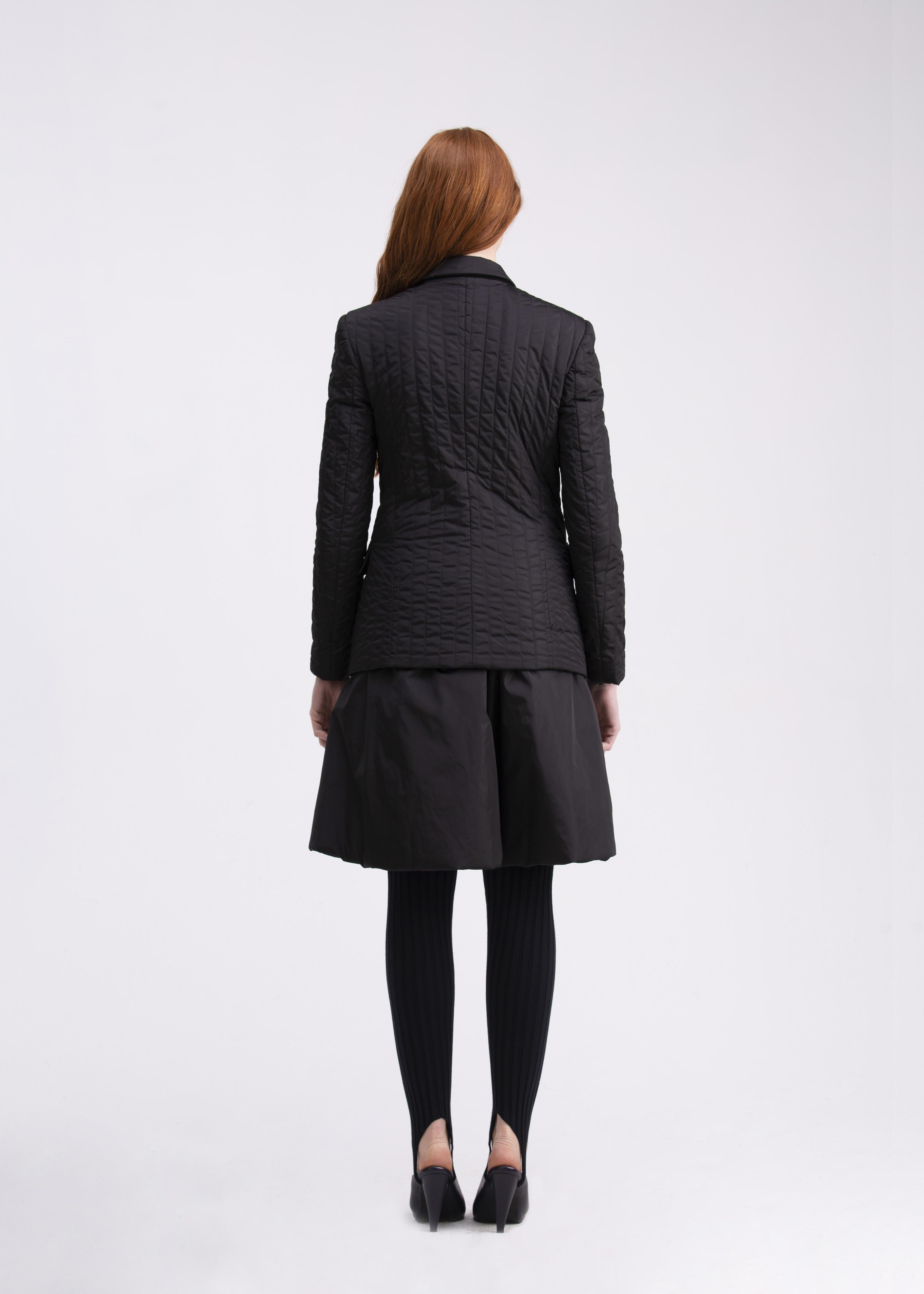 Giacca doppiopetto 6 bottoni trapuntata nera GC04ROA1010T999 GENTE