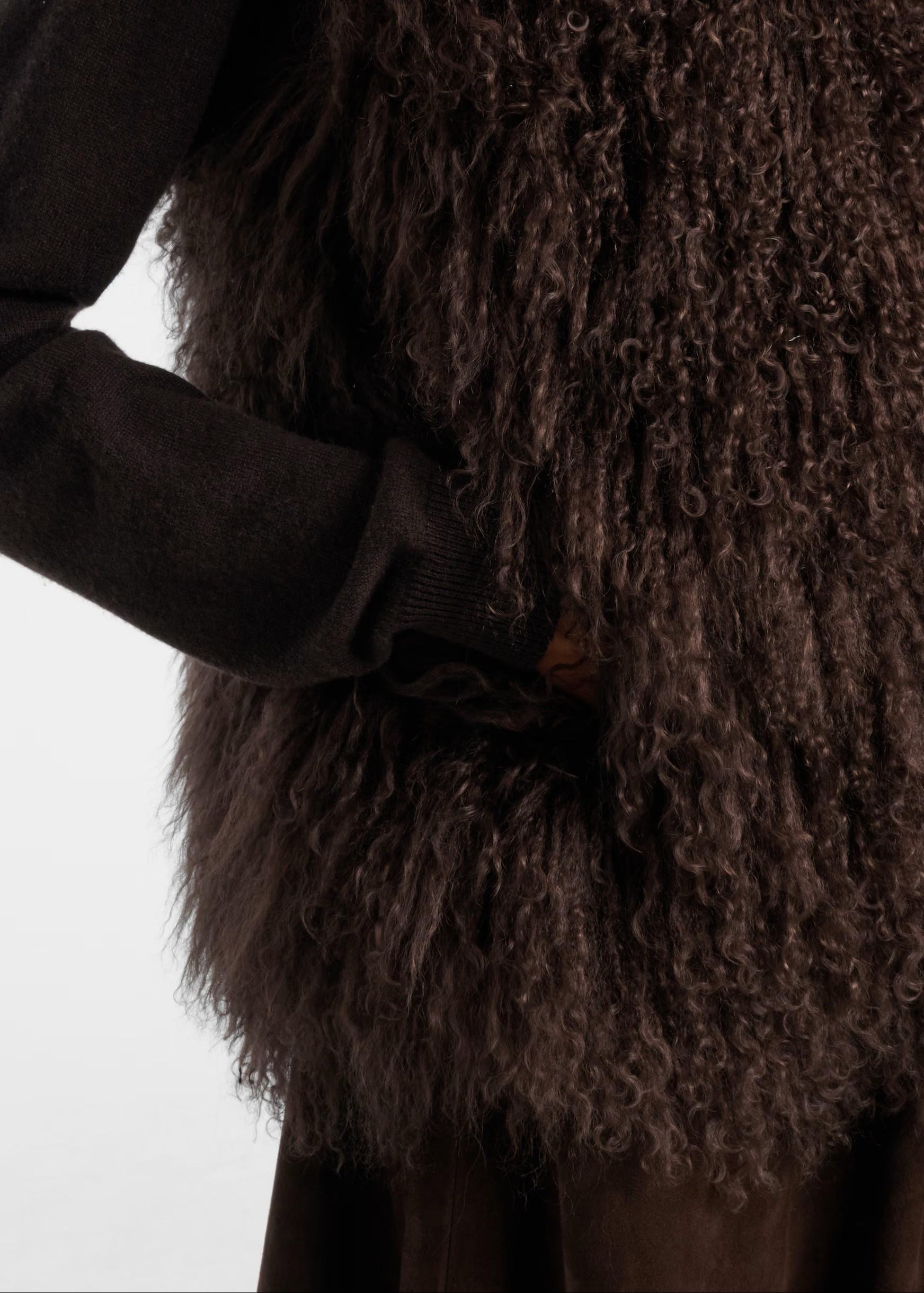 Gilet in mongolia color cioccolato WYG62855AGMOA2009 YVES SALOMON