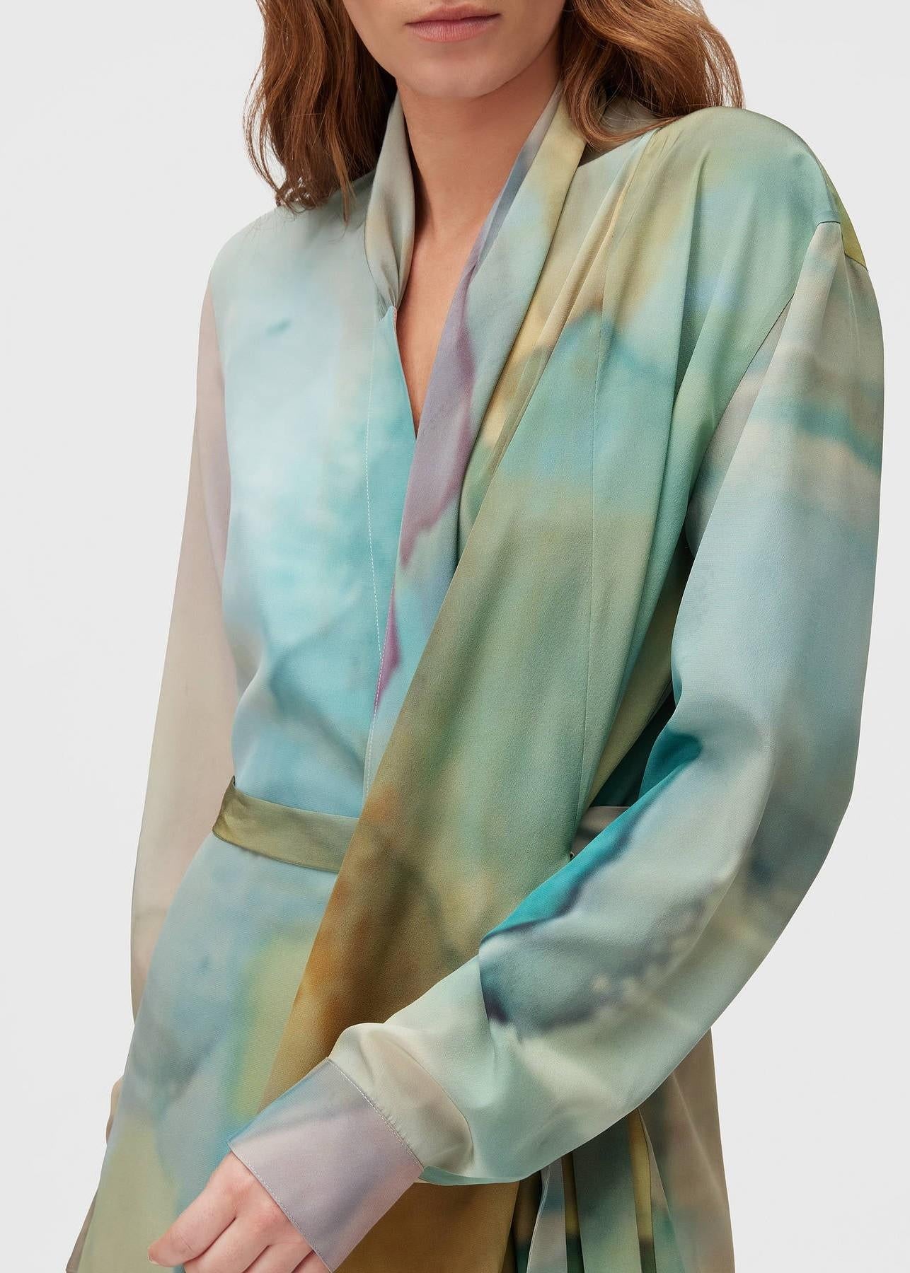 Abito midi multicolore con sciarpa 02WFADR011SP00MLT000 RETORI