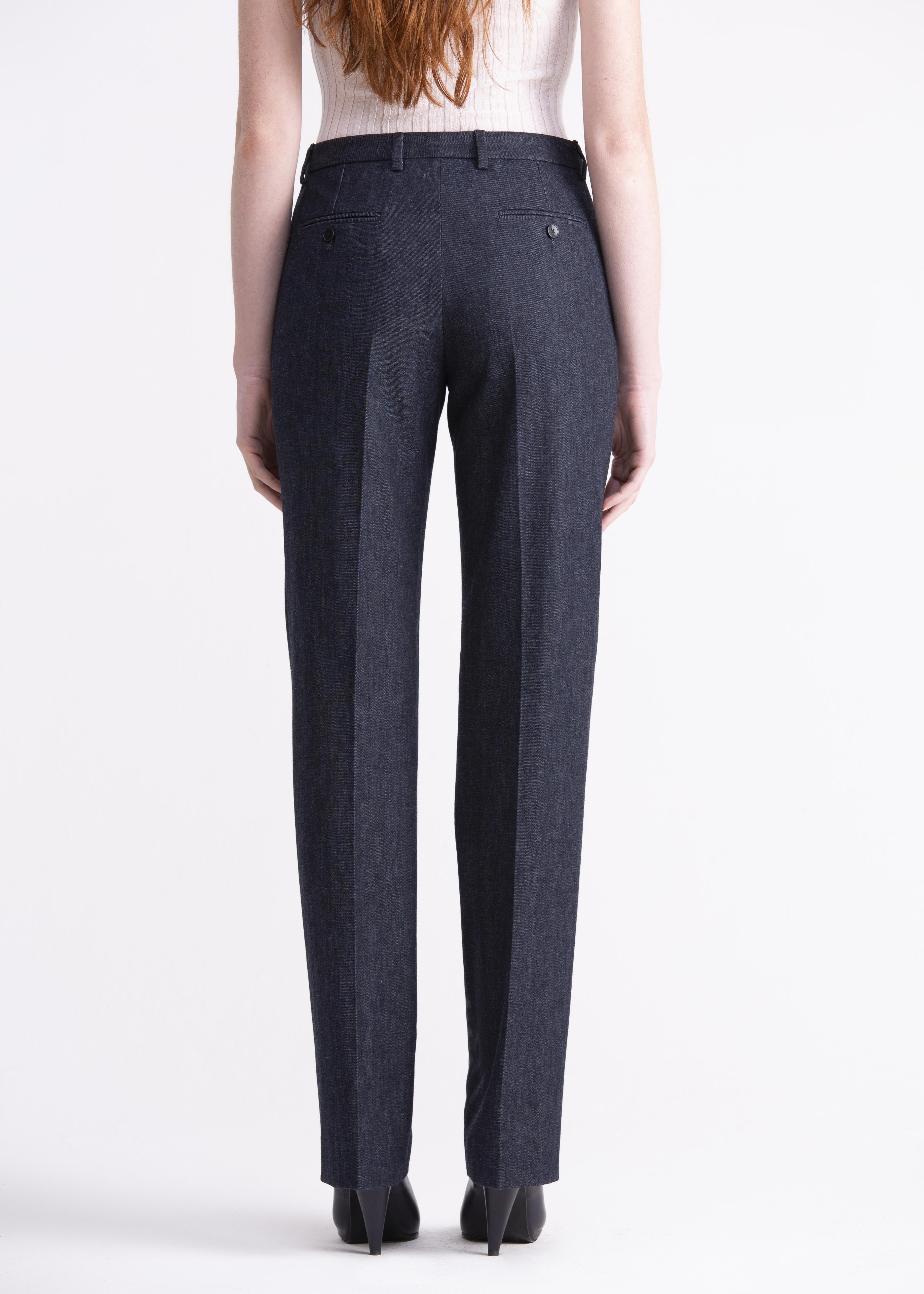 Pantaloni dritti denim con cinturino, passanti e tasche PN01-22ROA1022T1820 GENTE