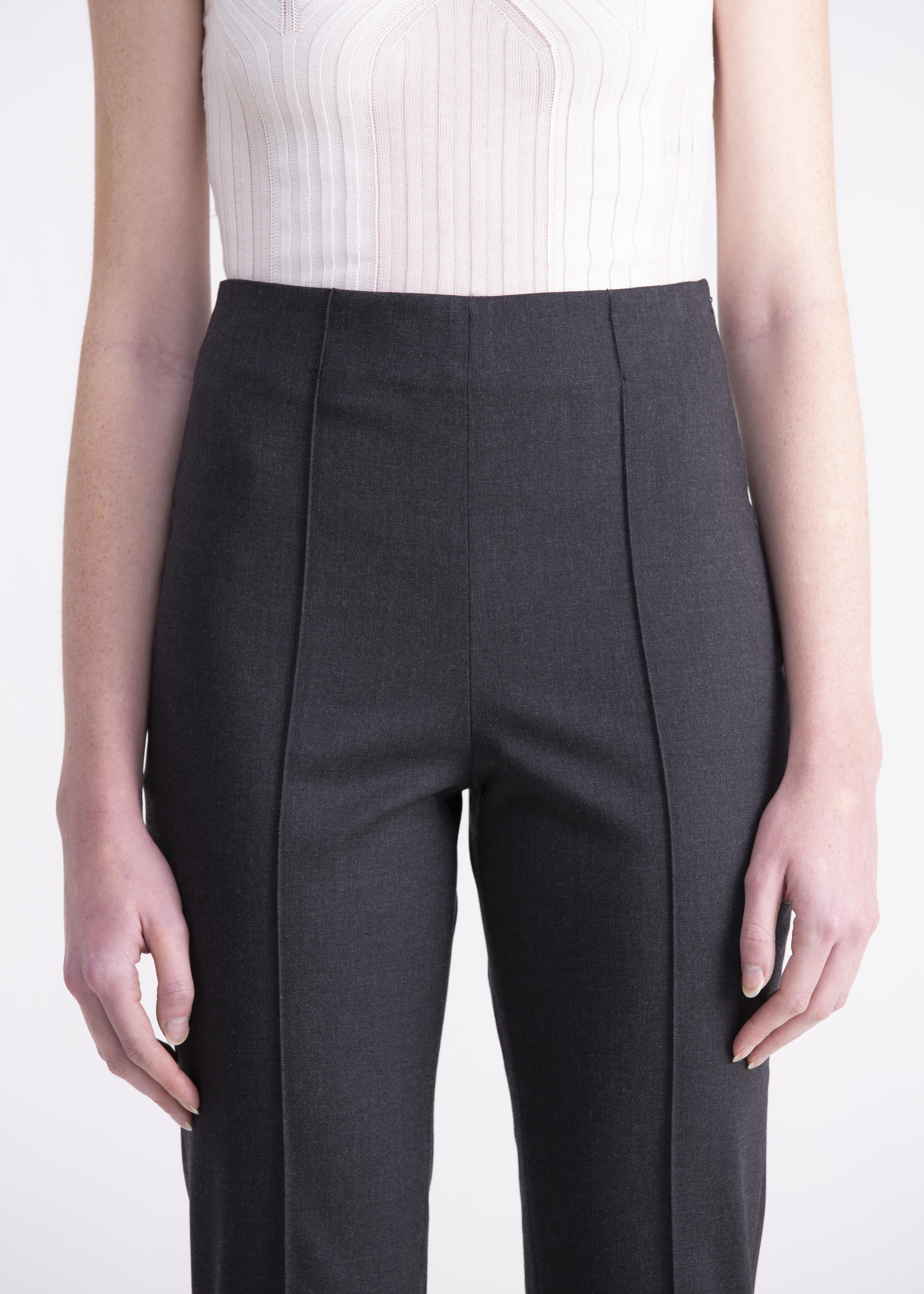 Pantaloni grigi a vita alta aderenti con risvolto PN07ROA1017930 GENTE