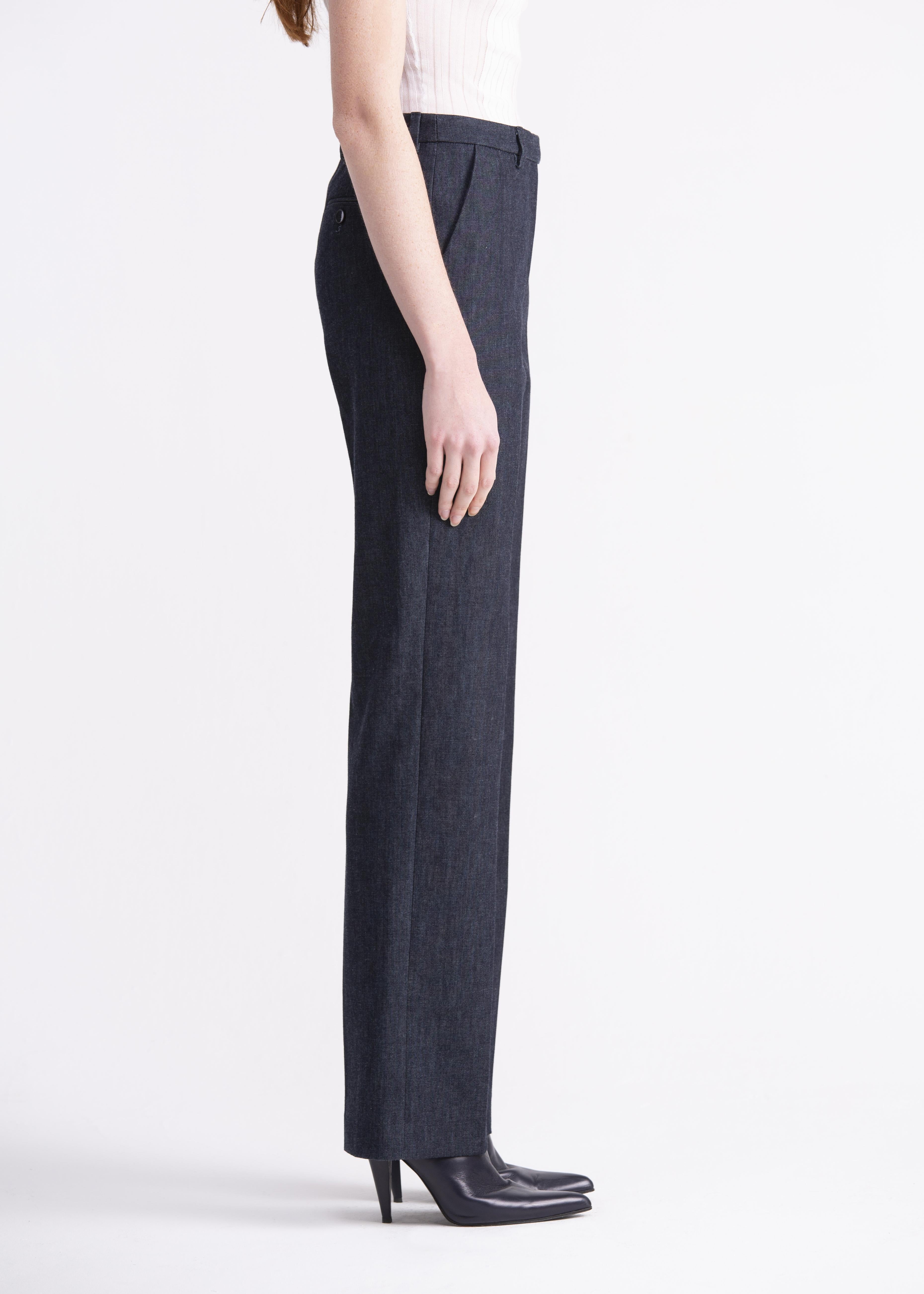 Pantaloni dritti denim con cinturino, passanti e tasche PN01-22ROA1022T1820 GENTE