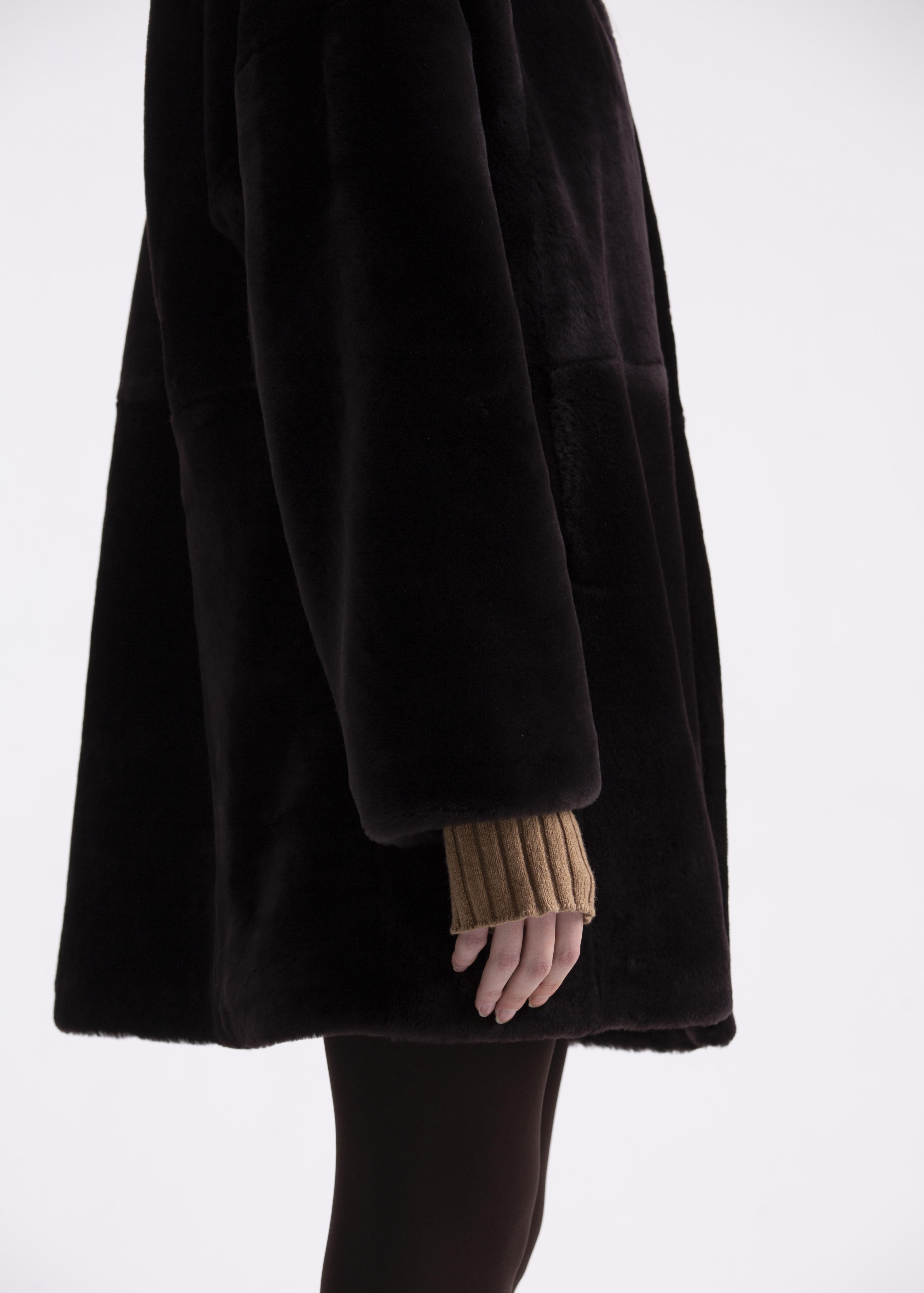 Caban girocollo in castor merino color testa di moro CP02TESTA DI MORO GENTE