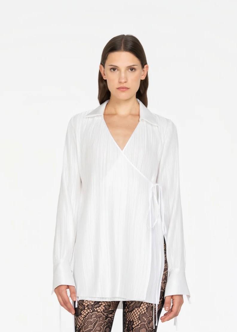 Camicia Bianca con Scollo incrociato 8781R20001 LES FILLES D'EVA