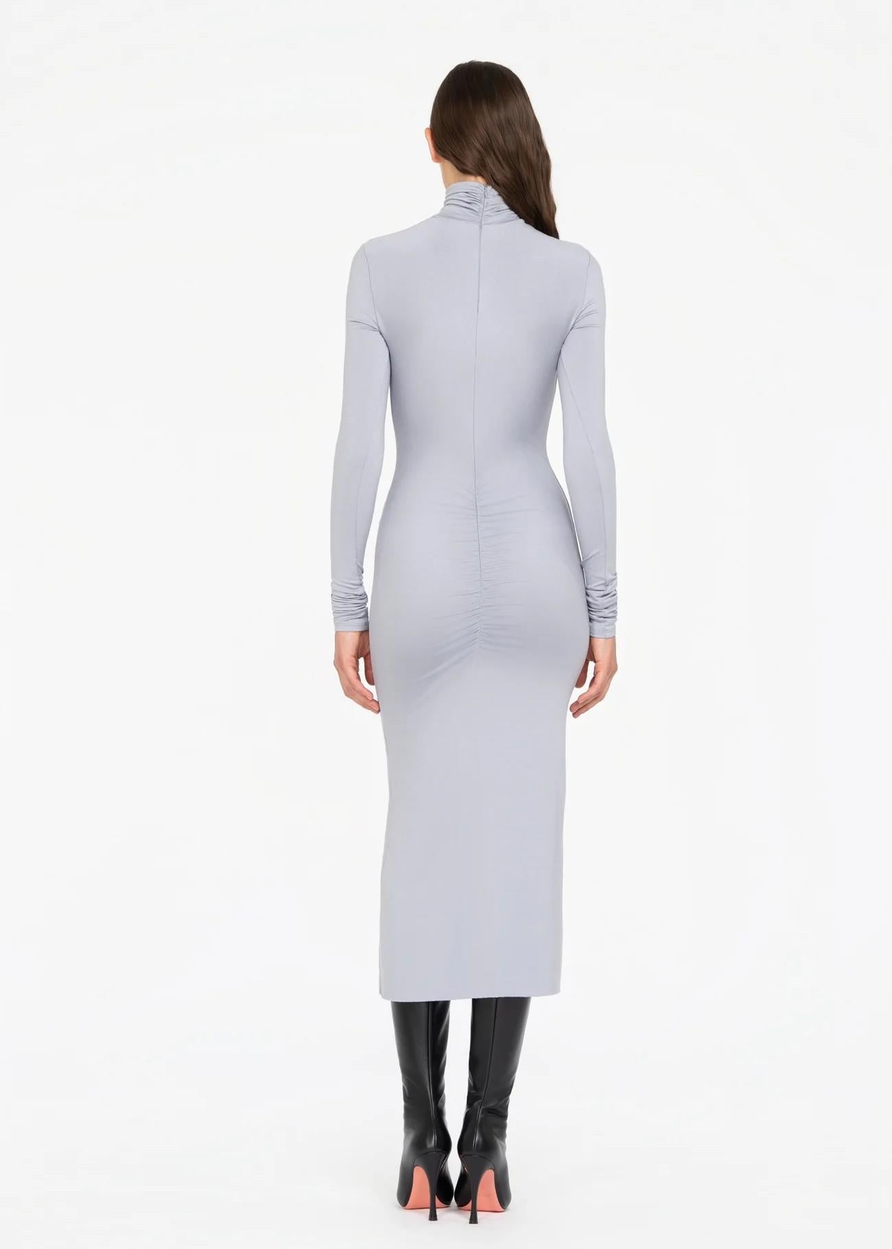 abito lungo grigio in jersey con arricciatura centrale 8792R10001 LES FILLES D'EVA