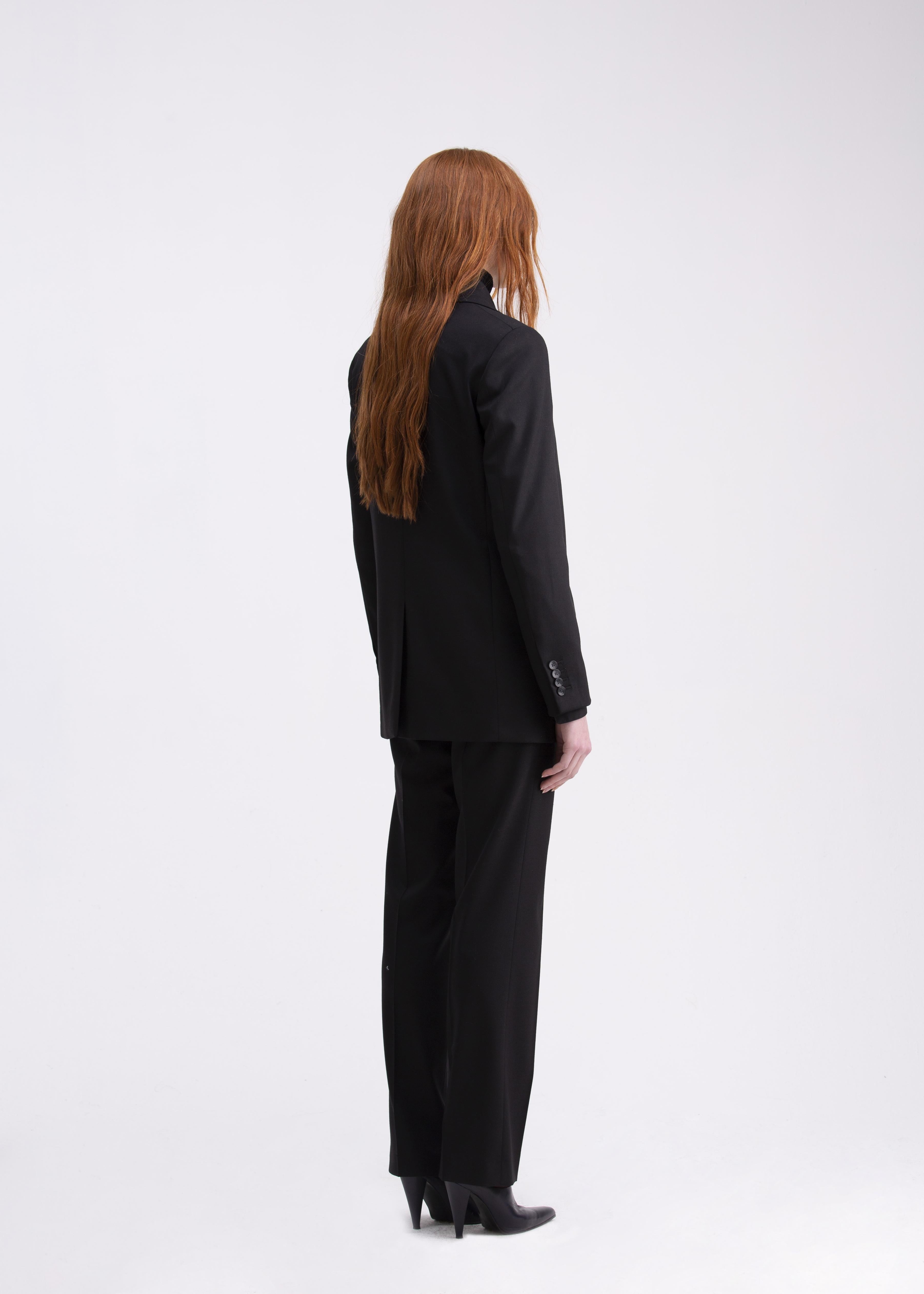 Giacca monopetto nerain lana dal taglio sartoriale GC09ROA1016999 GENTE