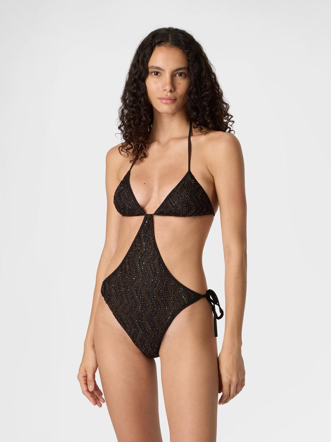 Trikini nero a rete zig zag con paillettes MS26SP0RBV00ITS80EQ MISSONI