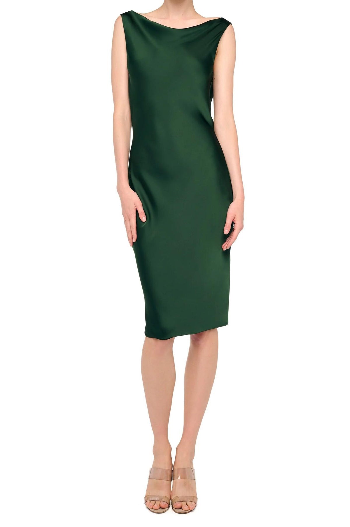 Abito Midi verde scuro senza maniche ST4253SAP14869DARK EMERALD NORMA KAMALI