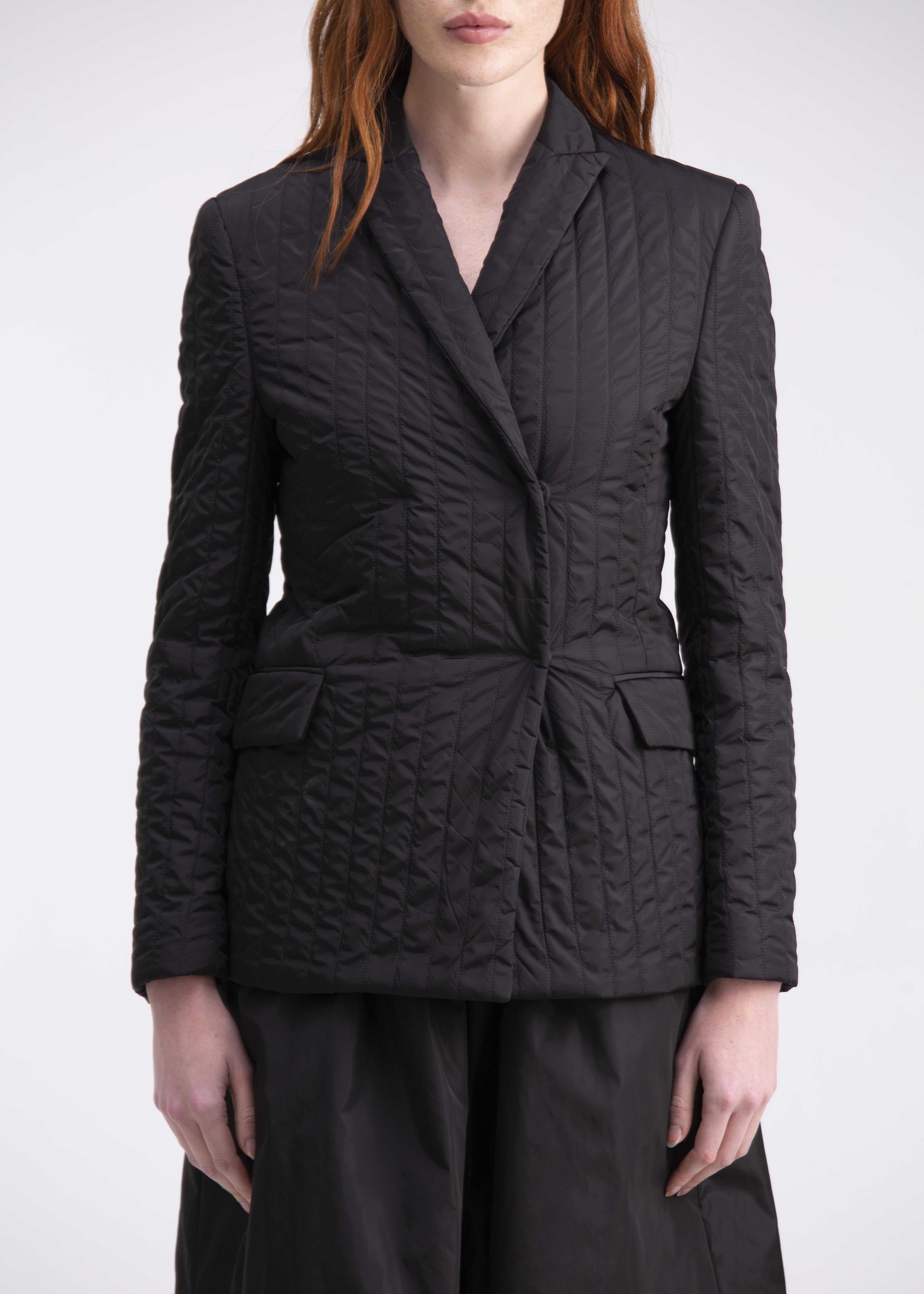 Giacca doppiopetto 6 bottoni trapuntata nera GC04ROA1010T999 GENTE