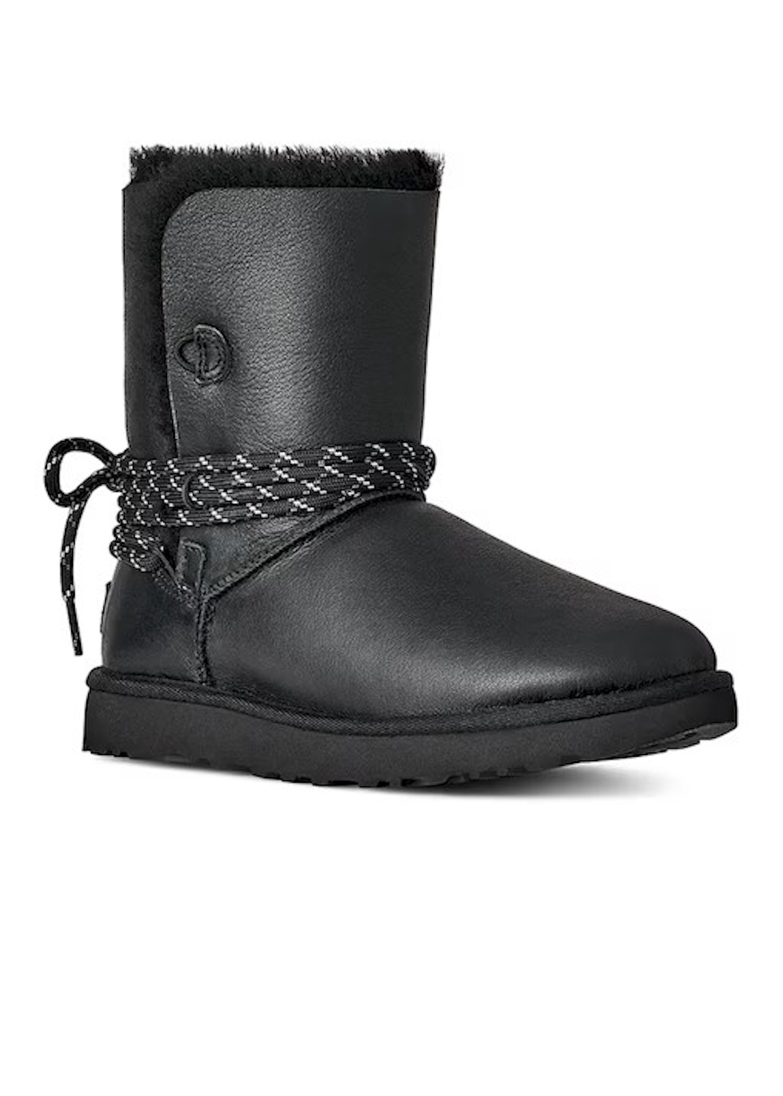 Sstivali Ugg Classic Bailey Tie Leather neri 1176090BLK UGG