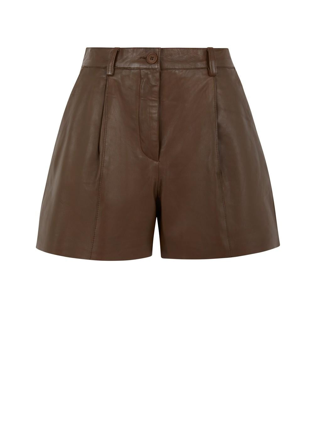 Shorts in pelle marrone MACIOCK26D210595008 P.A.R.O.S.H.