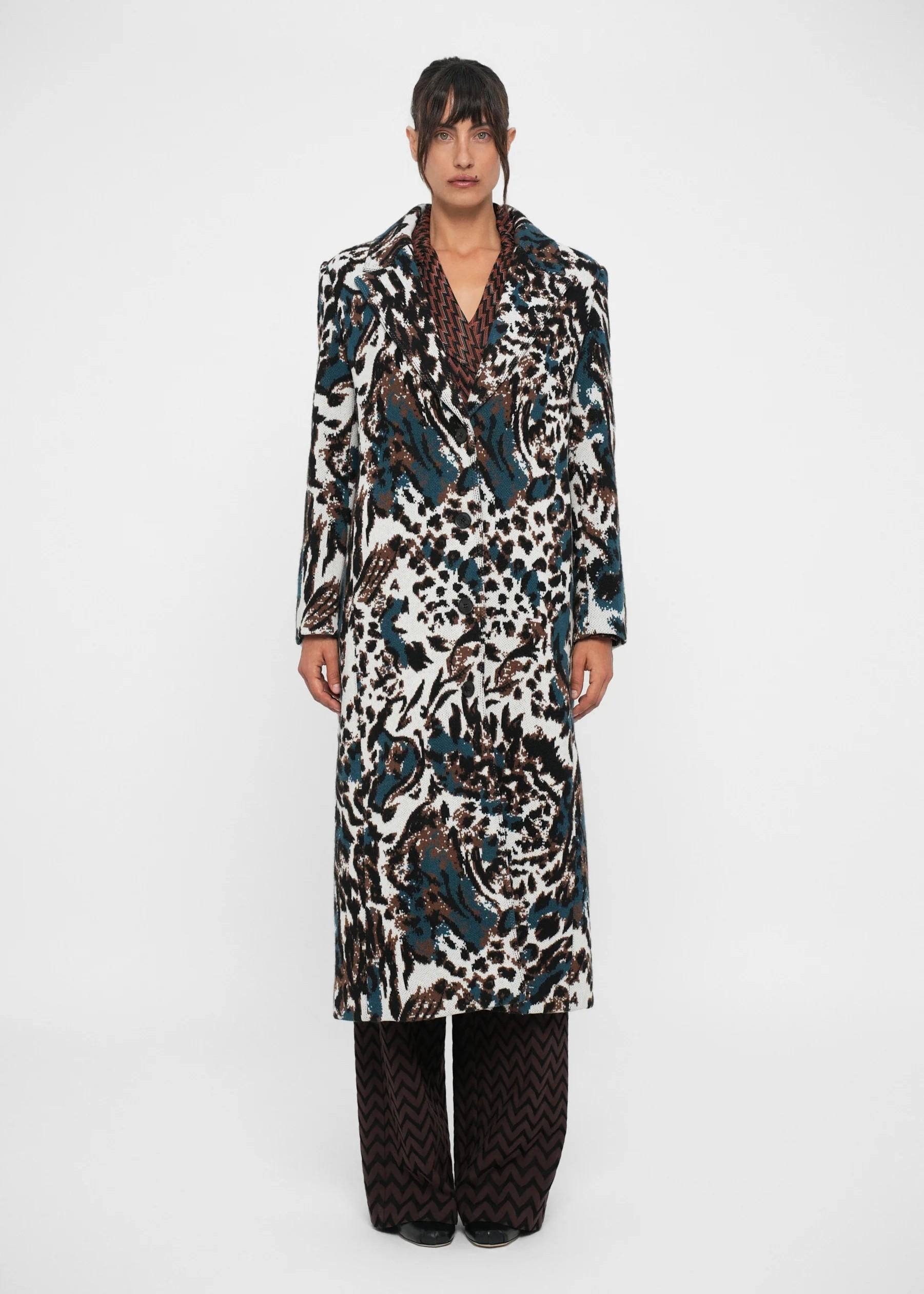 Cappotto classico fantasia animalier DS25WC0IBT009YSM9SL MISSONI