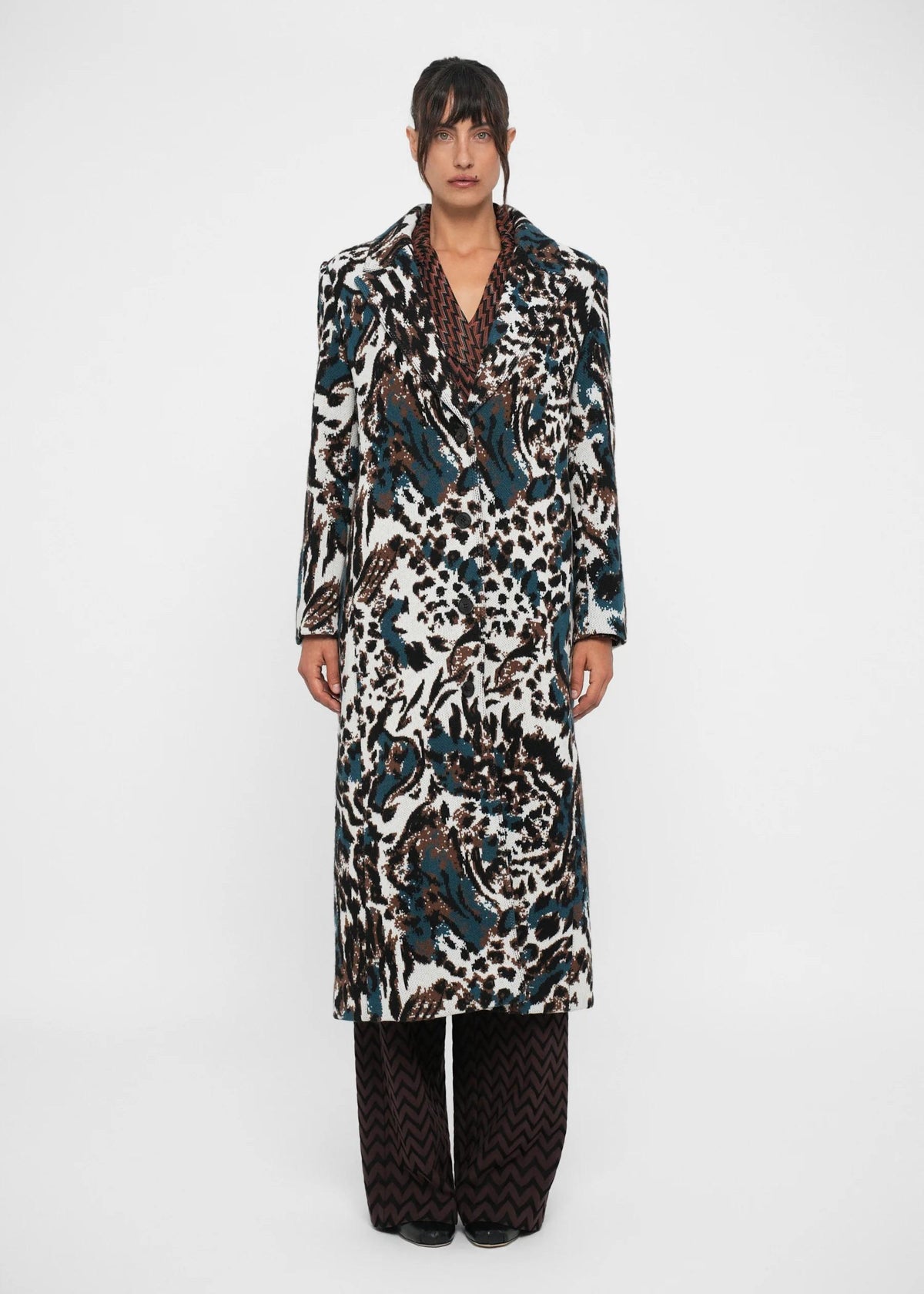 Cappotto classico fantasia animalier DS25WC0IBT009YSM9SL MISSONI