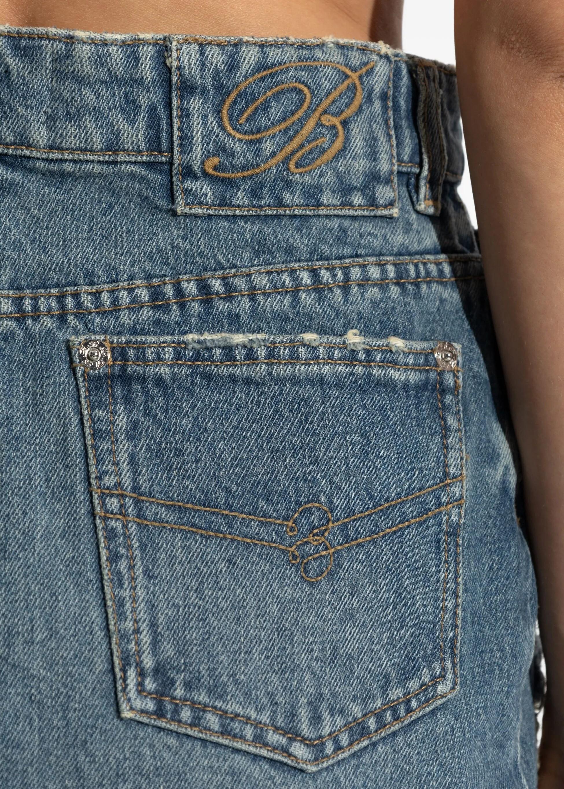 Gonna Demin a portafoglio con spacco A522J212AD06C1 BLUMARINE