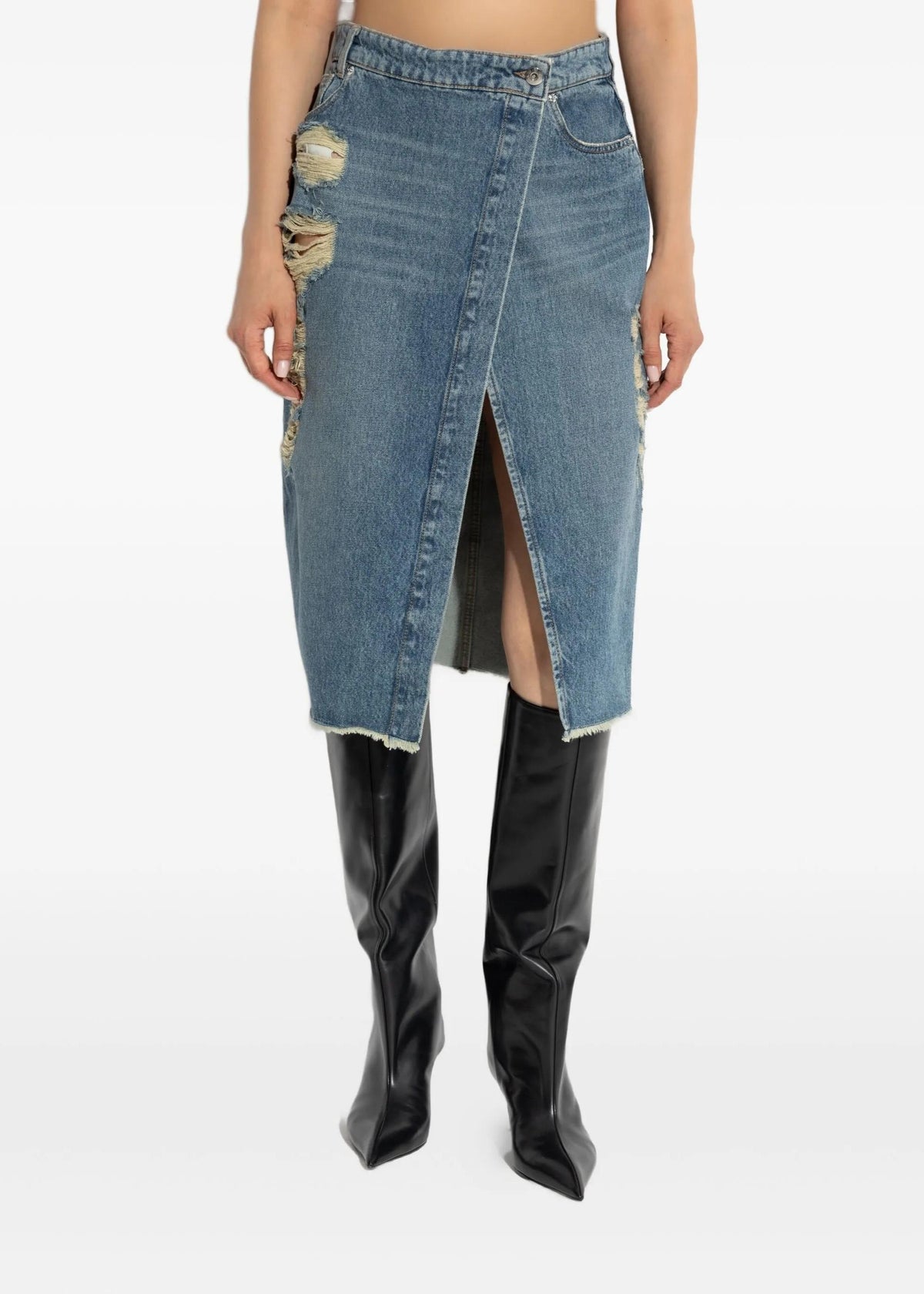 Gonna Demin a portafoglio con spacco A522J212AD06C1 BLUMARINE