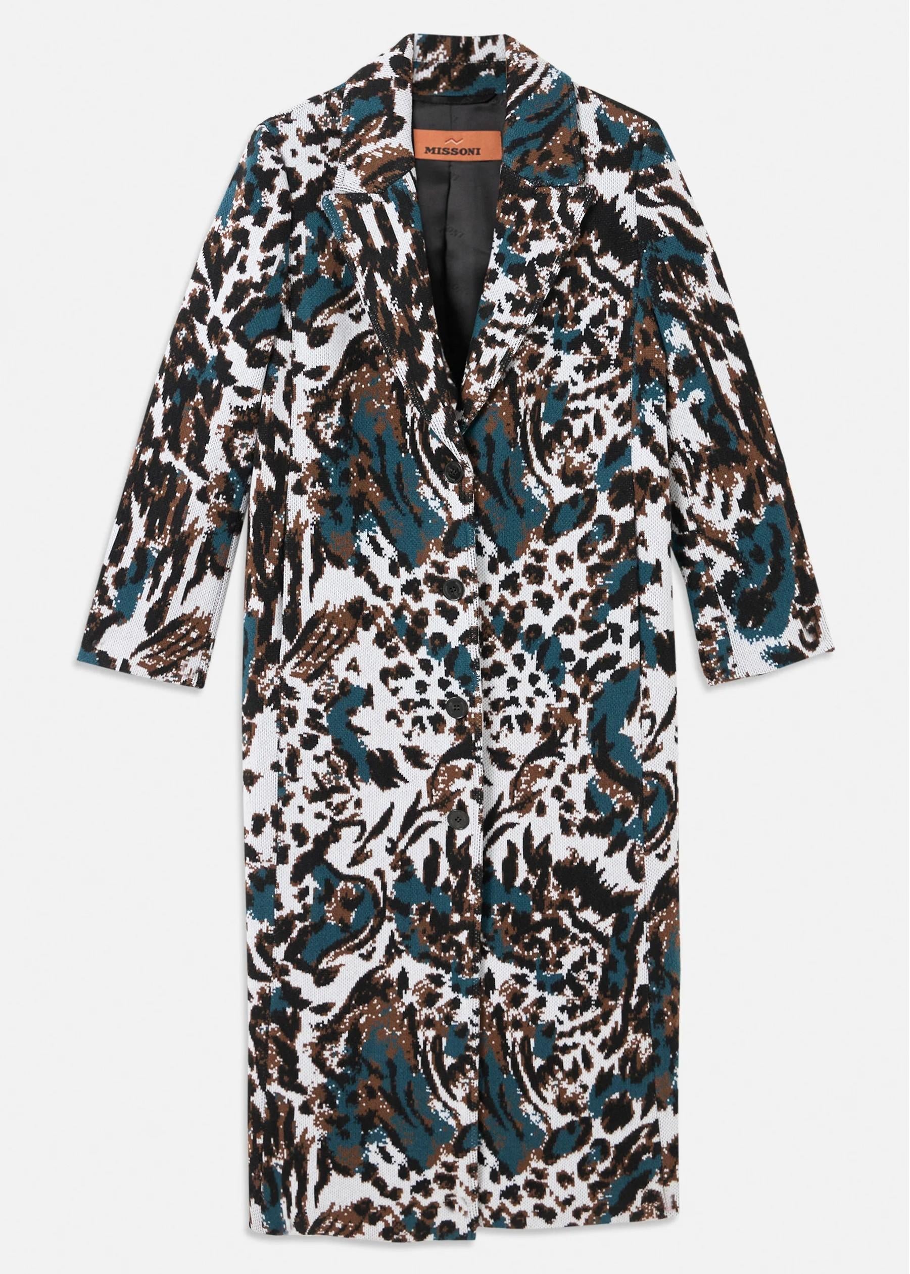 Cappotto classico fantasia animalier DS25WC0IBT009YSM9SL MISSONI