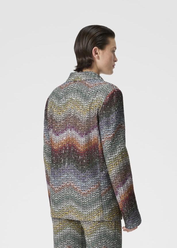Blazer doppiopetto Multicolor in viscosa lamé con paillettes DS26SF02BC005YS72P0 MISSONI
