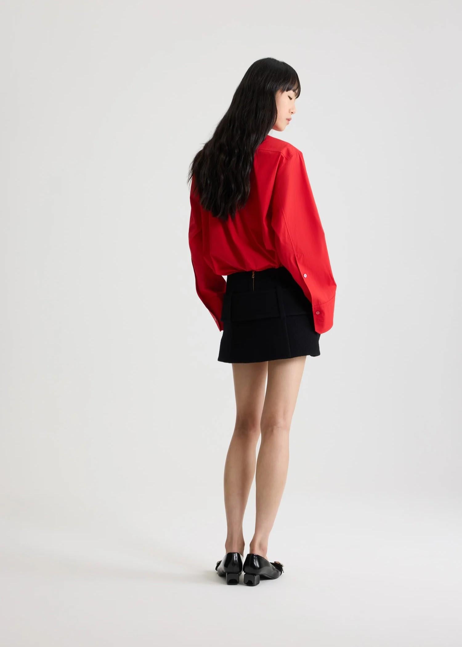 Minigonna nera con cintura in lana cotta SK0990232999B PATOU