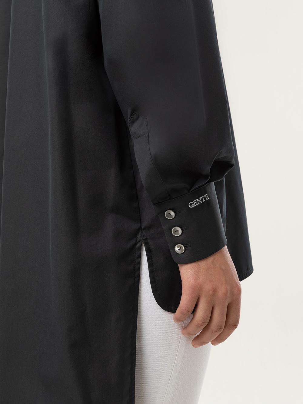 Camicia nera overasimmetrica nera 21WGDCM004TE148NERO GENTE