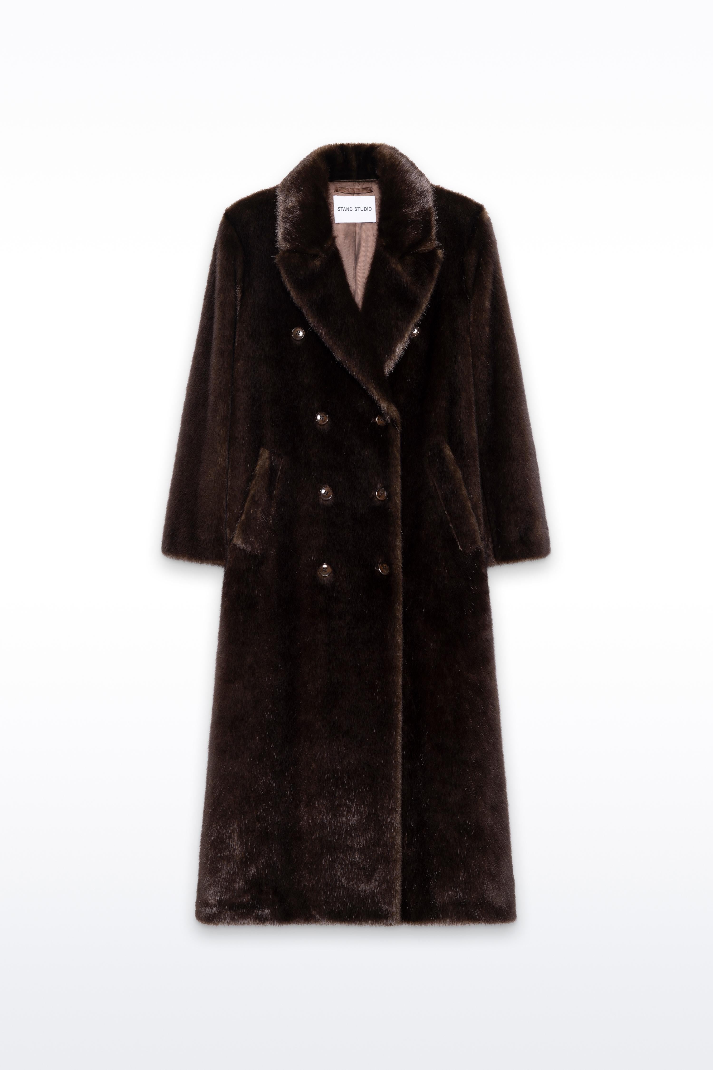 Cappotto Harper marrone in pelliccia sintetica 66550939587000 STAND STUDIO