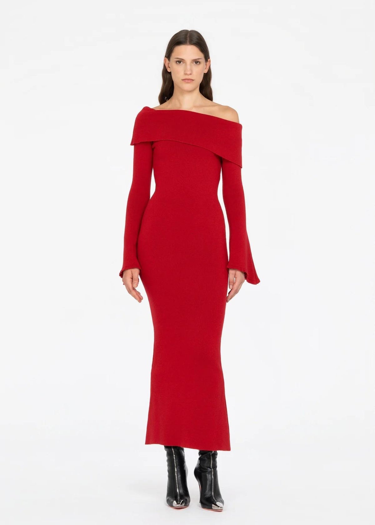 Abito Lungo monospalla in lana e cashmere 8605R10003 LES FILLES D'EVA