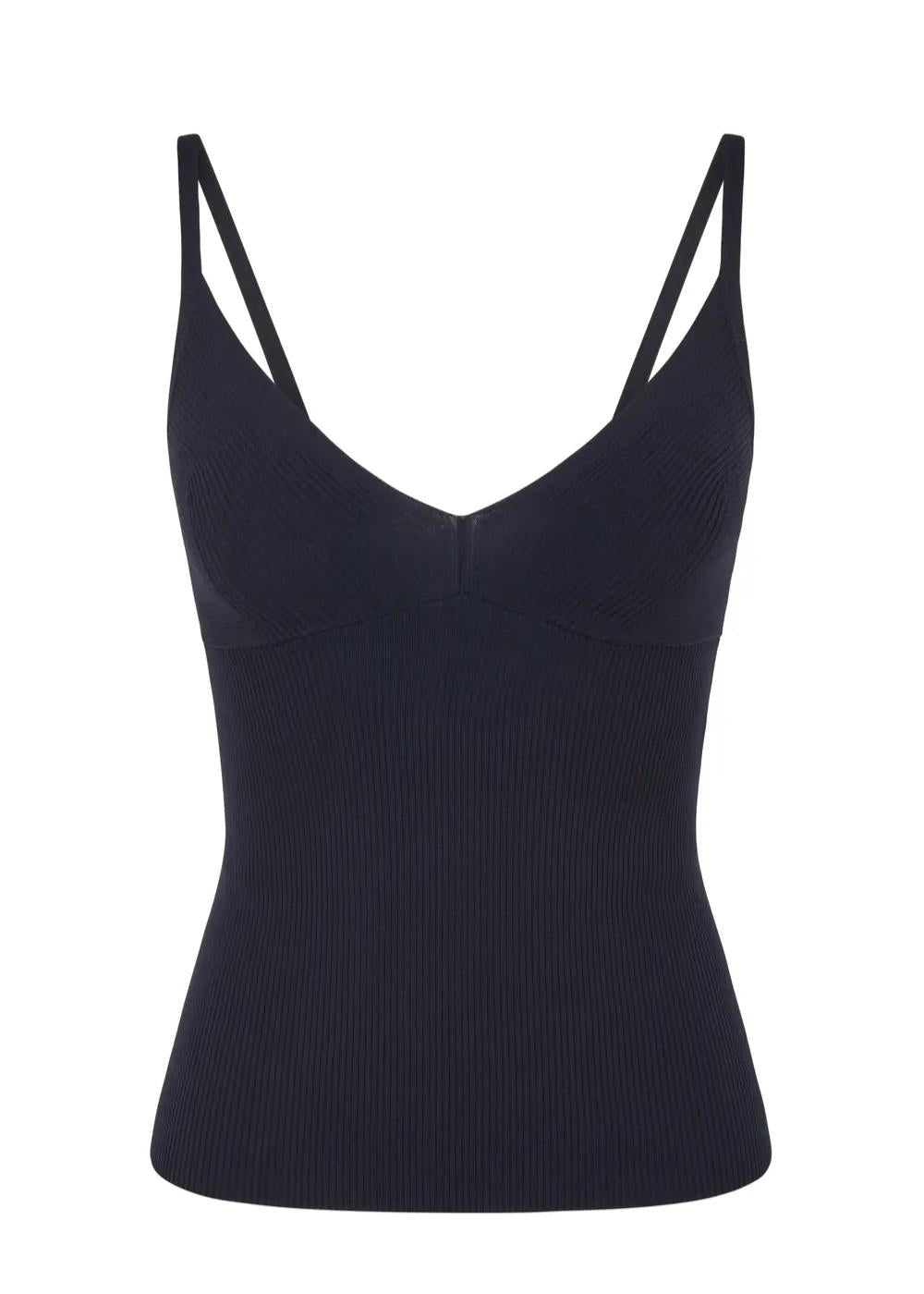 Top blu senza maniche aderente a costine CIPRIA26D500734012 P.A.R.O.S.H.