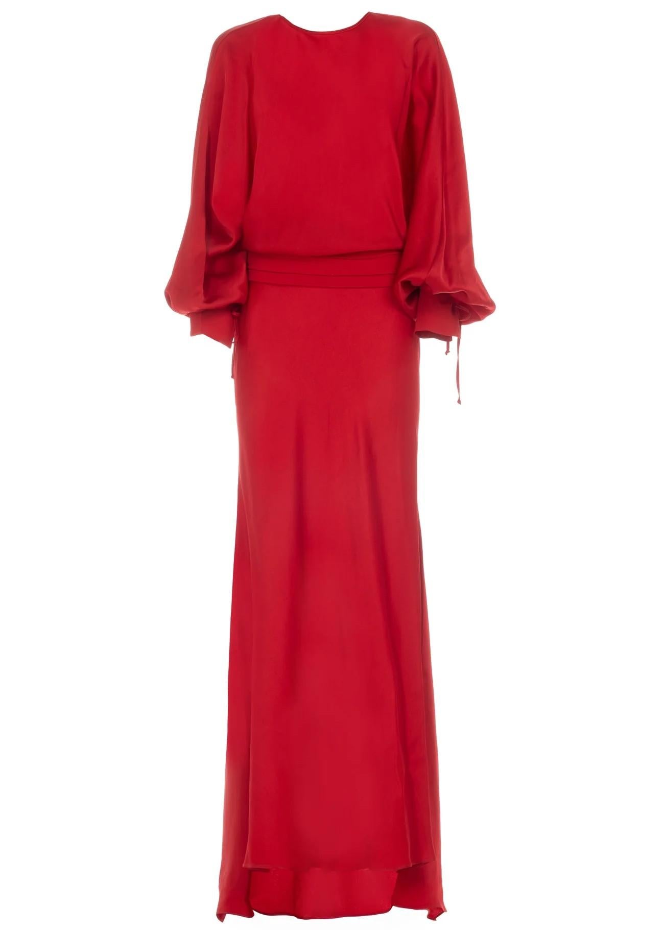 Abito lungo rosso con scollatura sulla schiena 8731WR10004 LES FILLES D'EVA