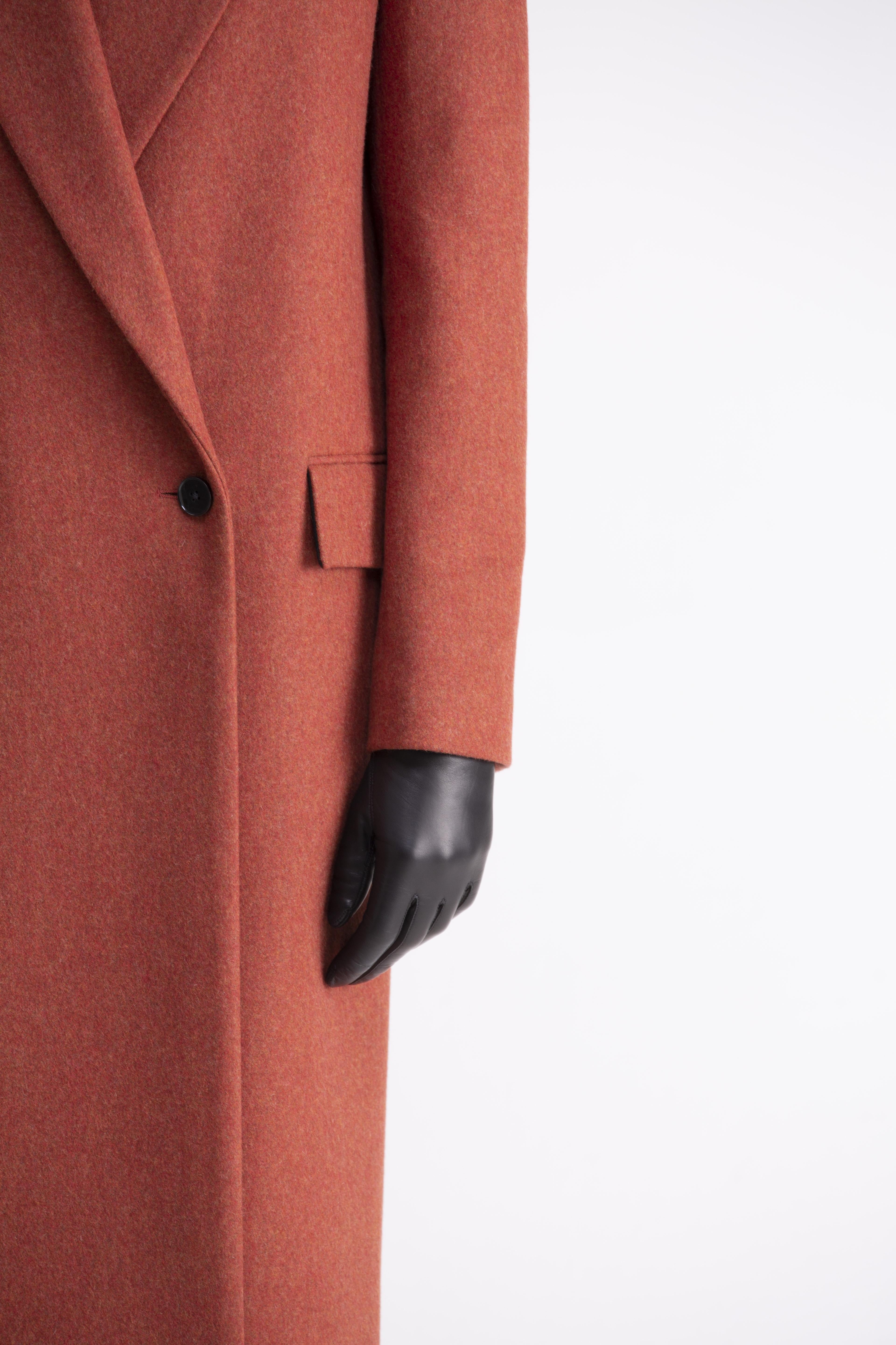 Cappotto lungo color ruggine dalla costruzione strutturata CP01ROA1027440 GENTE