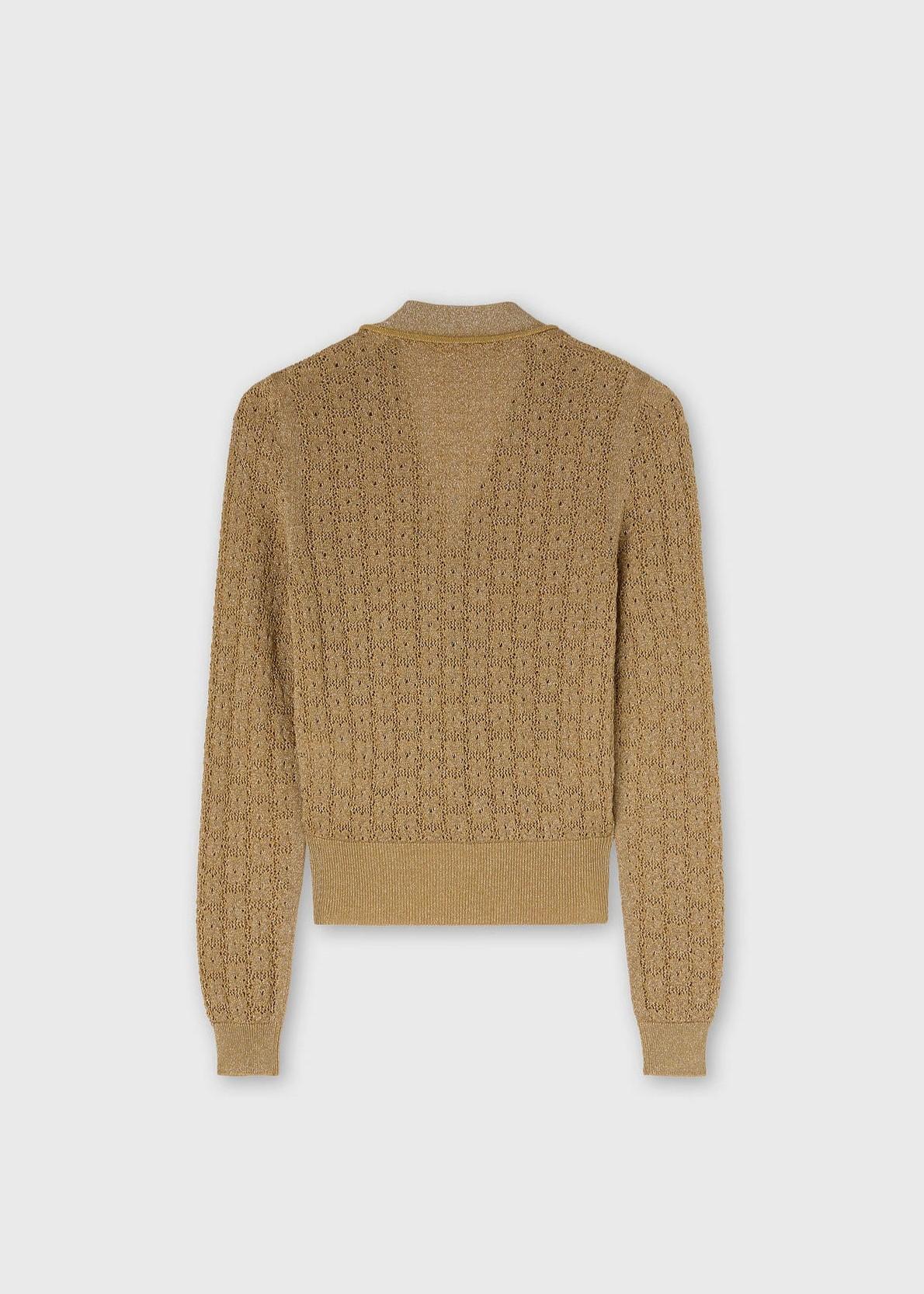Cardigan in maglia Jacquard lurex oro 03WKNTO154VS02GLD111 RETORI