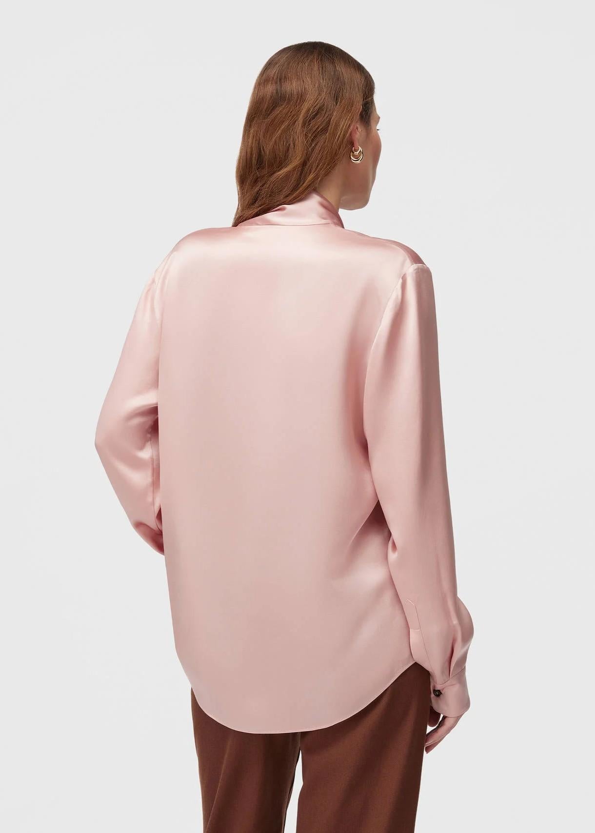 Camicia rosa 100% seta con sciarpa 02WFATO008SU03PRS168 RETORI