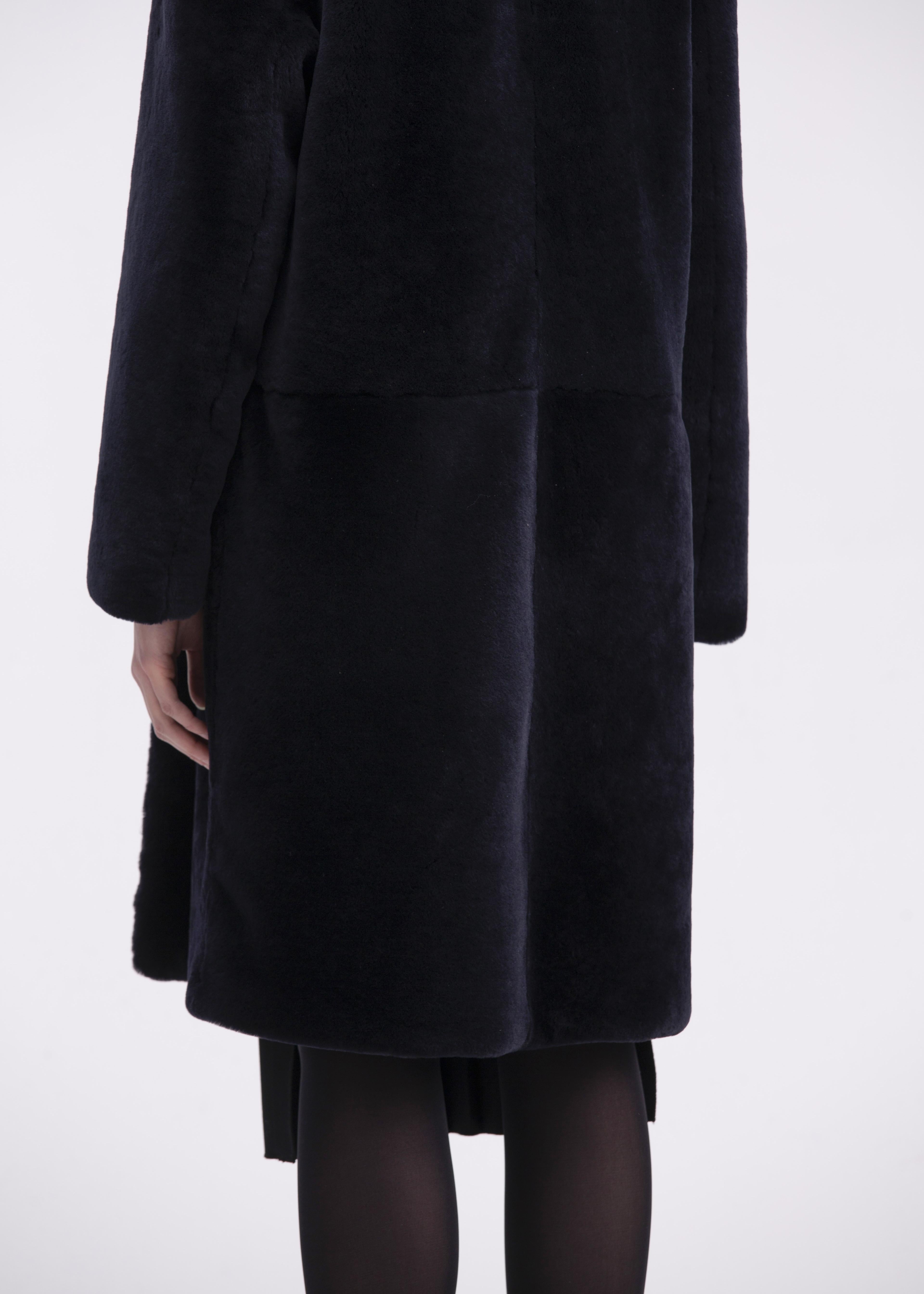 Cappotto in Castor Merino blu notte con collo PL01BLU GENTE