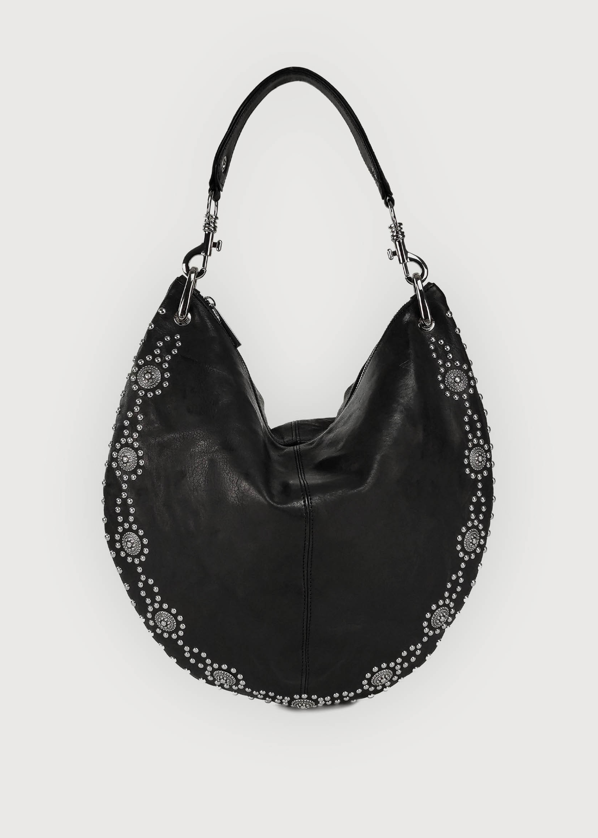 Borsa Rodeo Foglia in pelle nera con tracolla RODEO FOGLIABLACK BURANA LAB