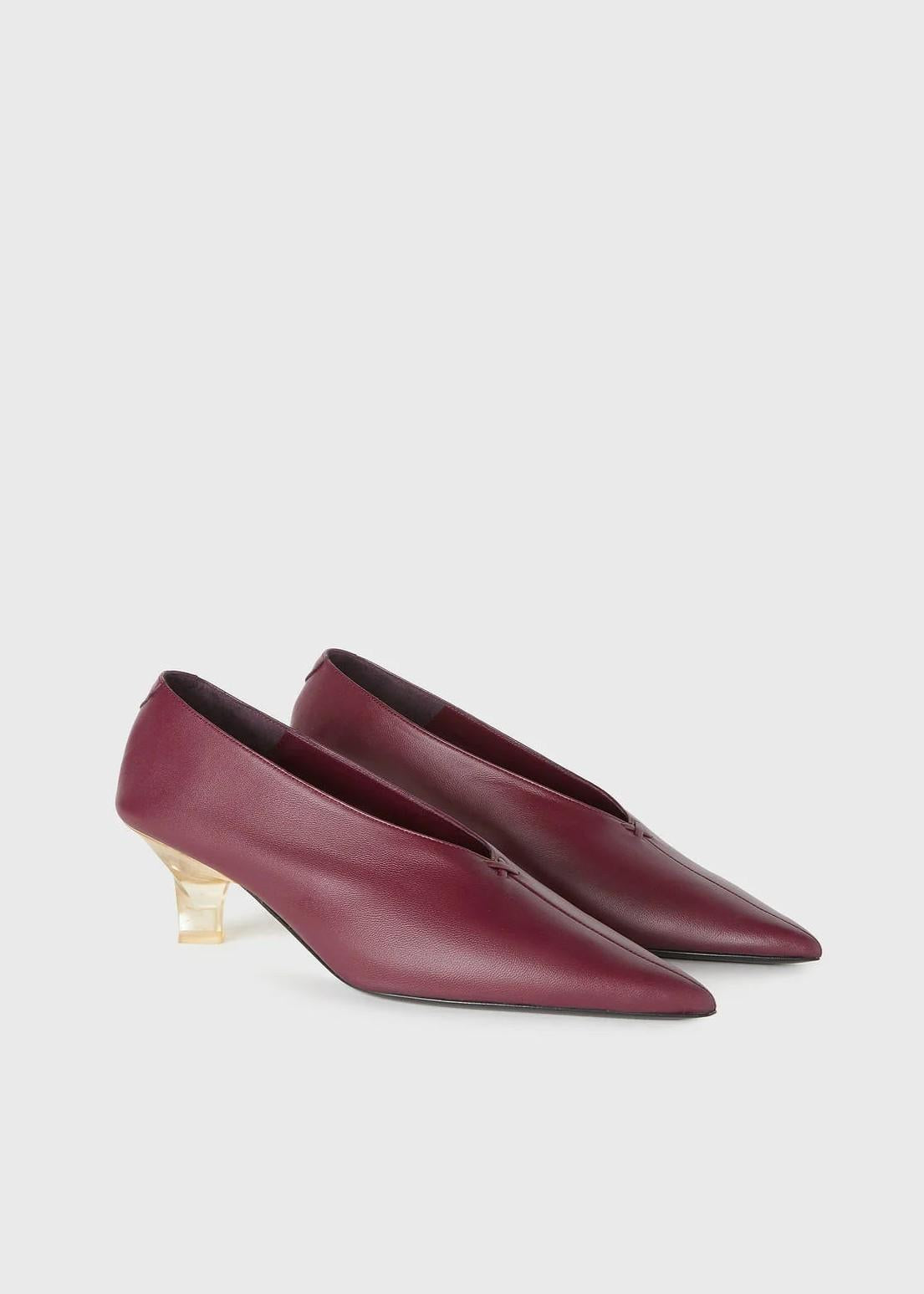 Scarpa in pelle bordeaux con tacco plex 02WLESH005LE02BRX224 RETORI