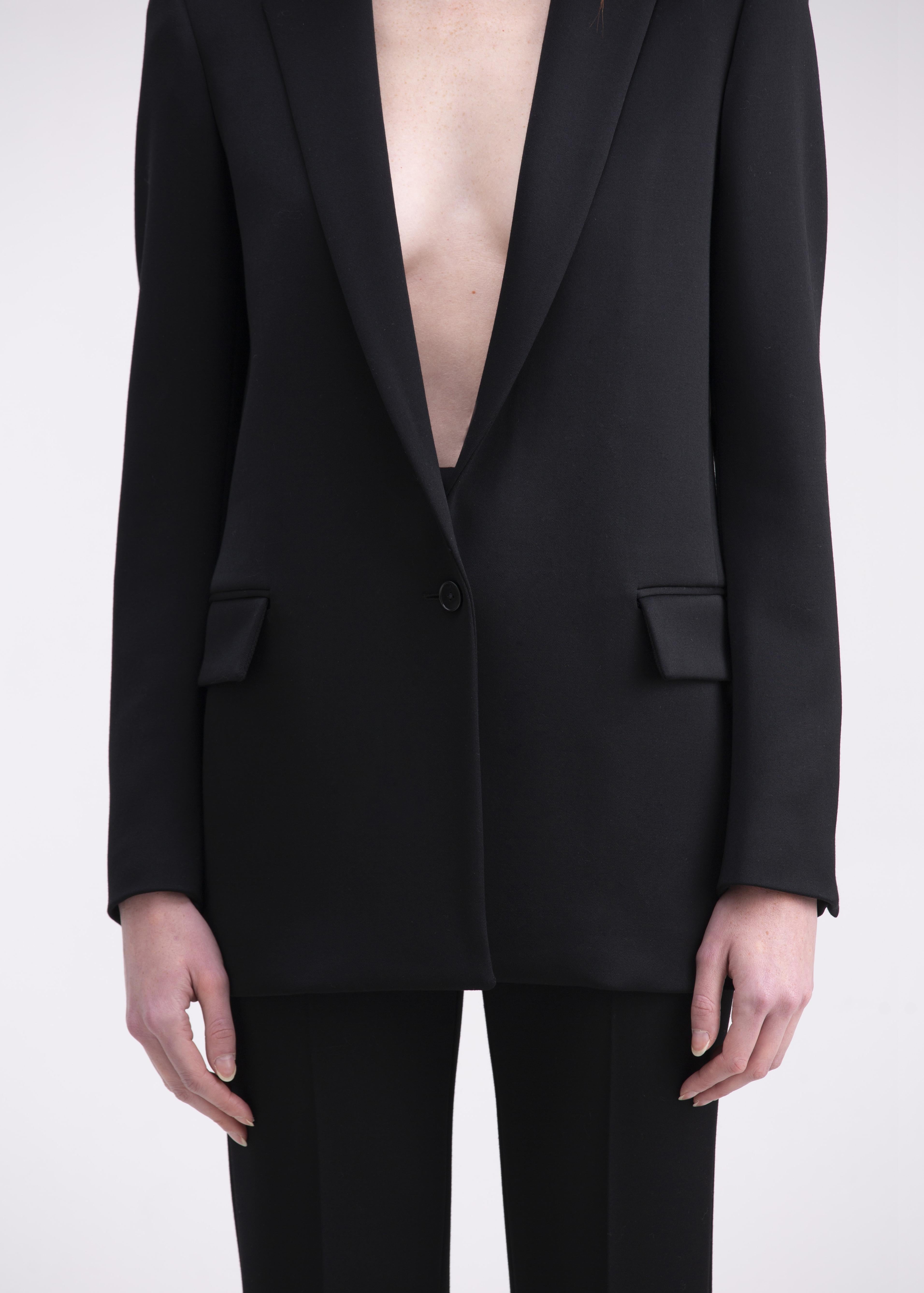 Giacca monopetto nera dal taglio sartoriale GC08-23ROA1023999 GENTE