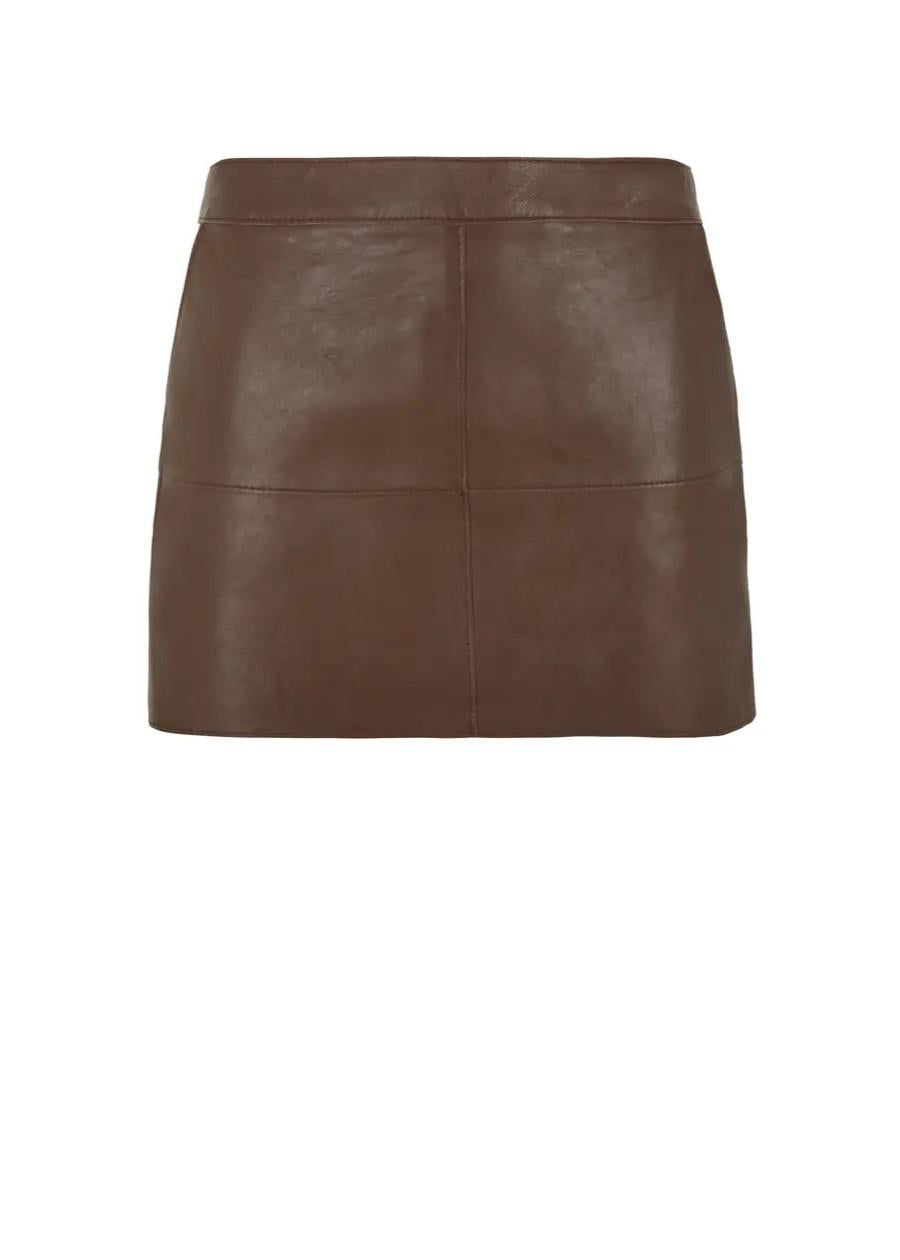 Minigonnain pelle color testa di moro MACIOCK26D630603008 P.A.R.O.S.H.