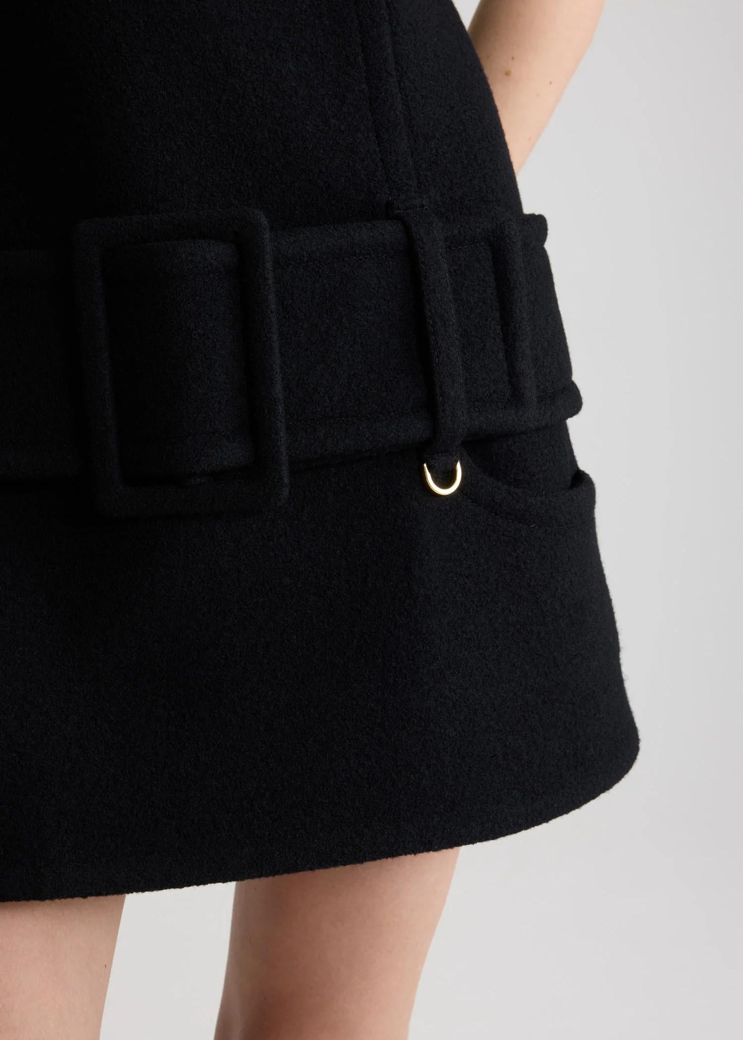 Vestito mini nero con cintura in lana modello smanicato DR2060232999B PATOU