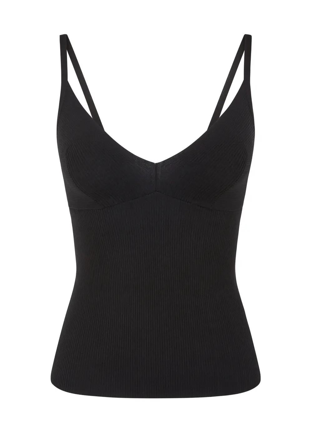 Top nero senza maniche aderente a costine CIPRIA26D500734013 P.A.R.O.S.H.