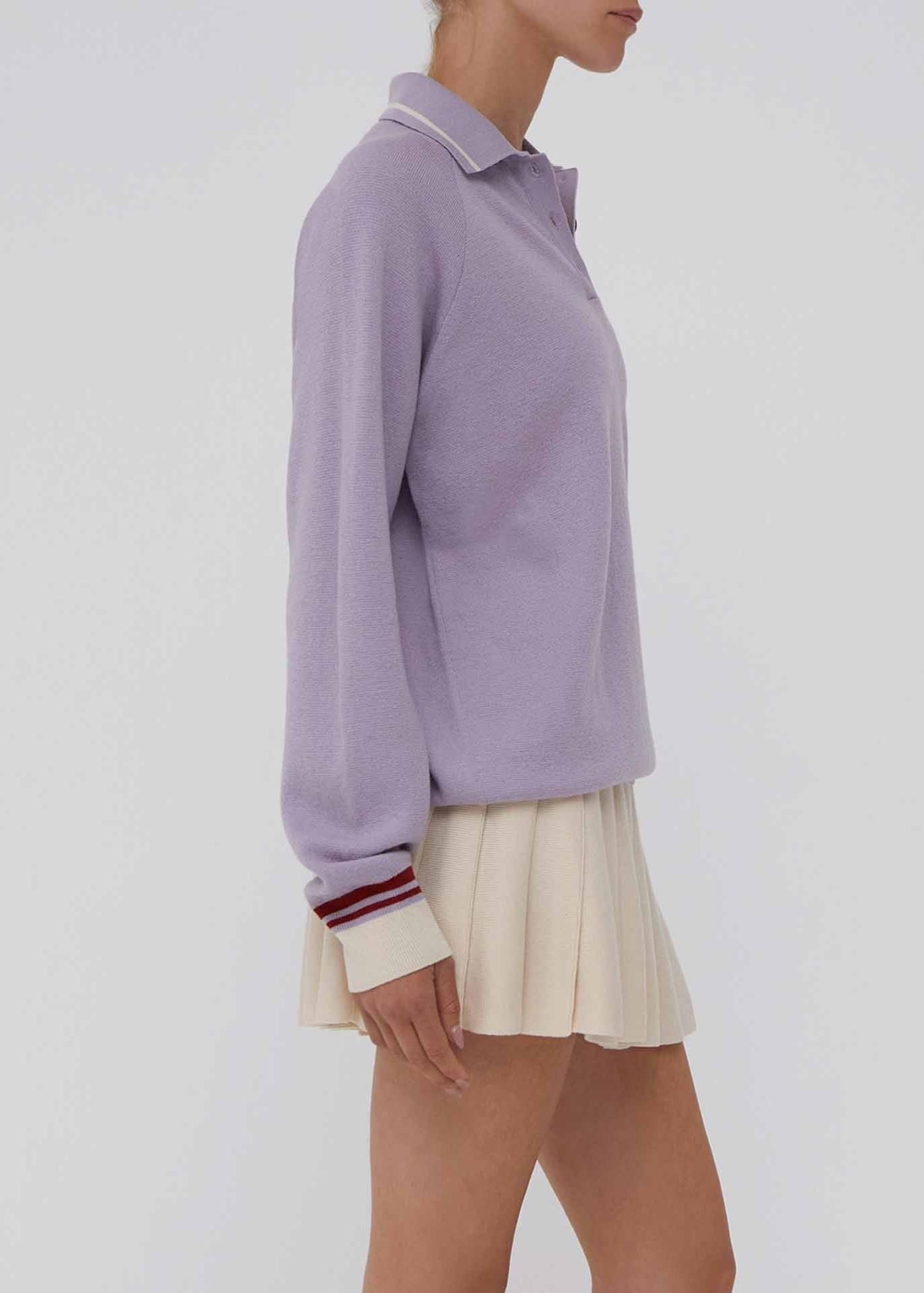Polo Oversize Lilla con colletto e polsini a contrasto AM33LILAC AMIYA