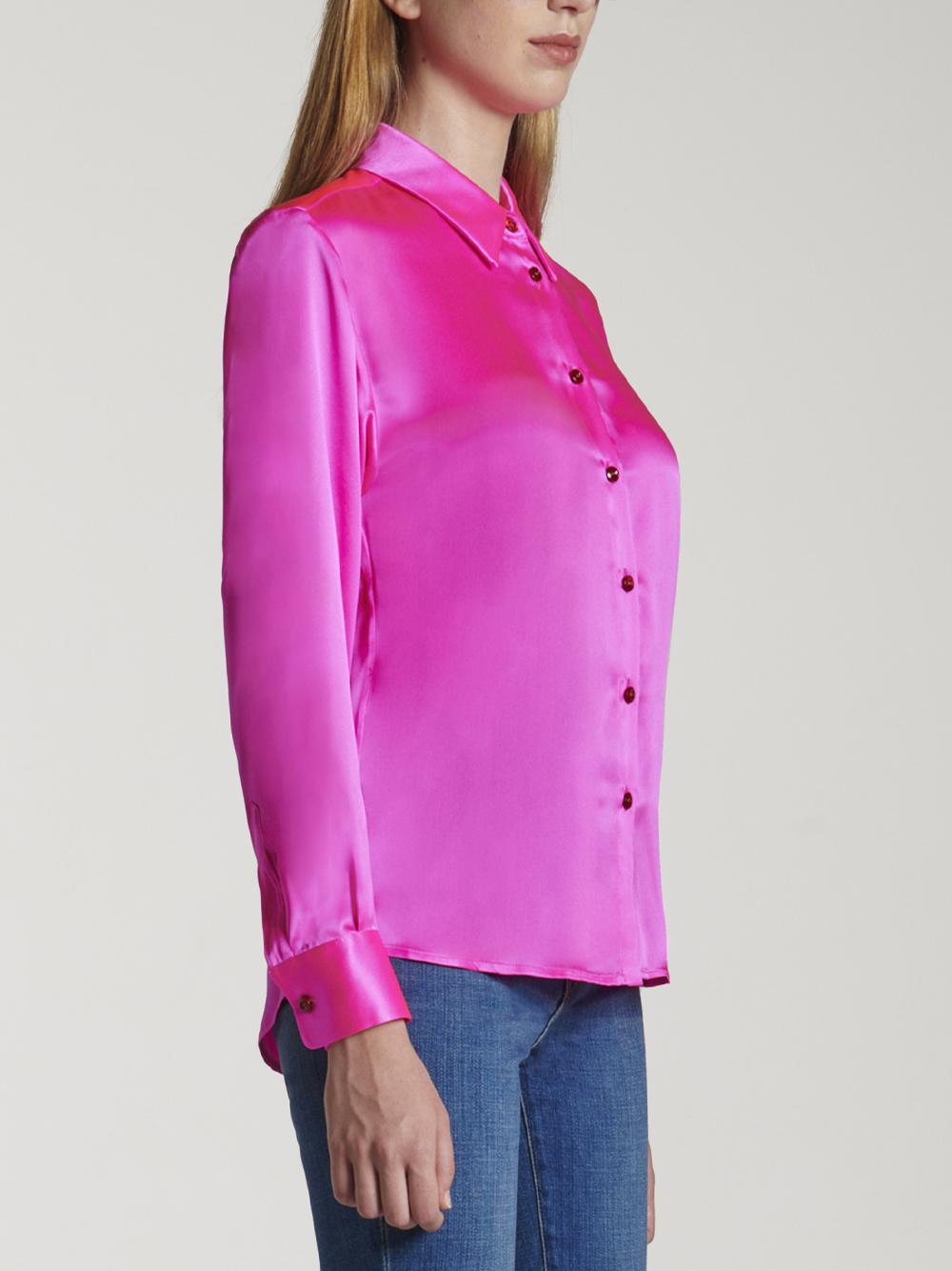 Camicia in raso fucsia 22SGDSH200FUCHSIA GENTE