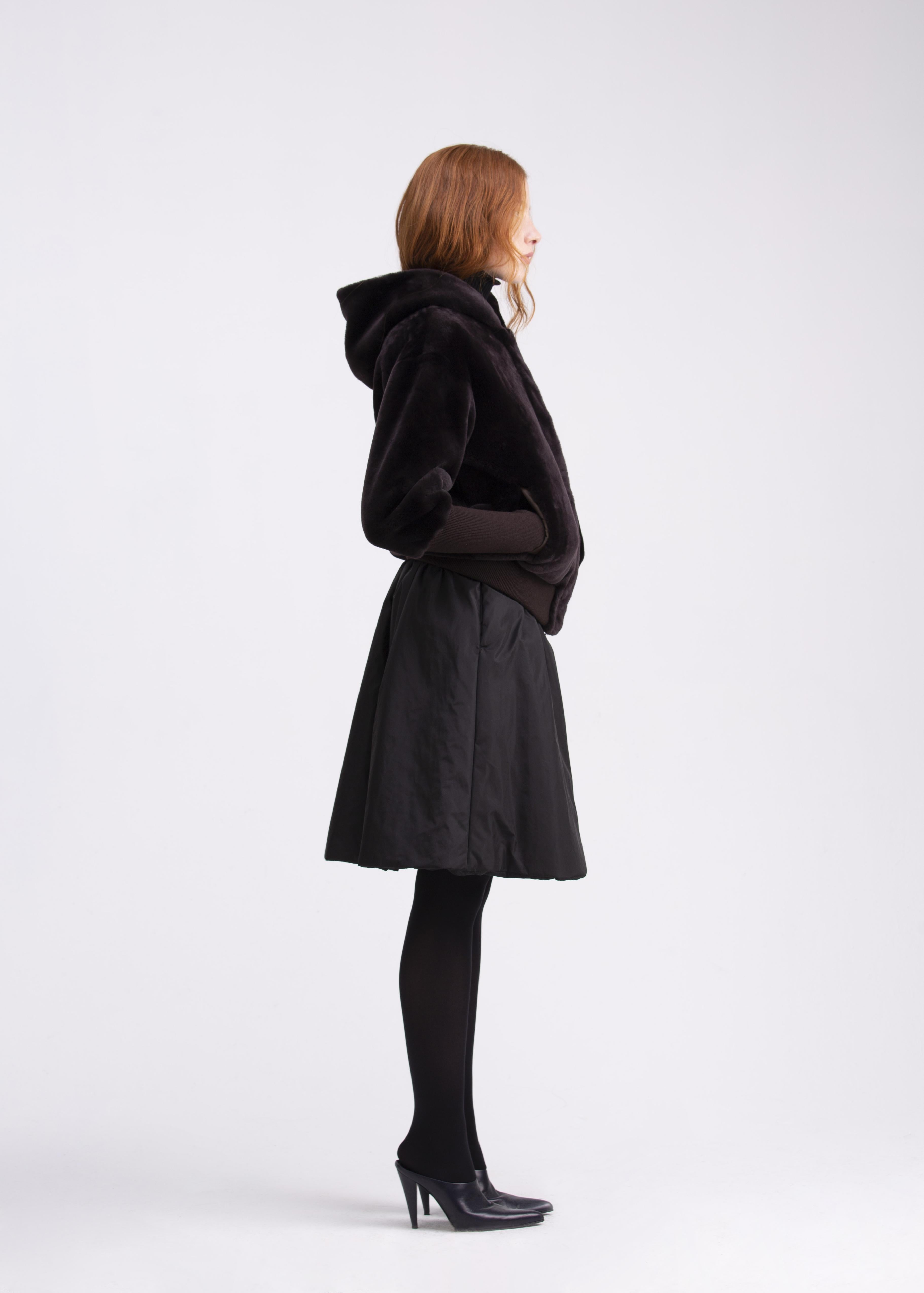 Felpa in Castor Merino olor testa di moro con cappuccio e tasche FP01TESTA DI MORO GENTE