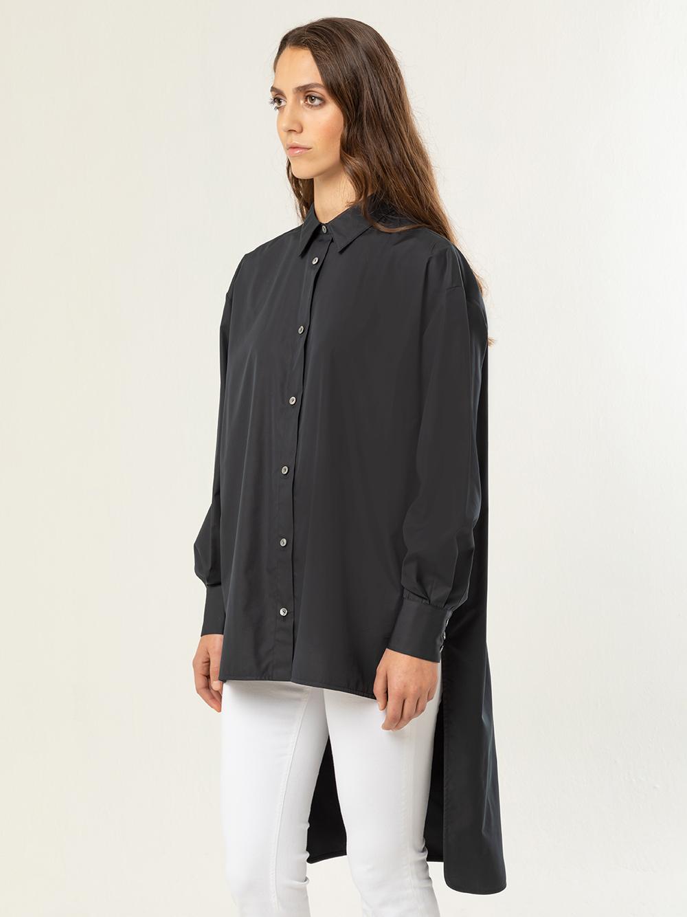 Camicia nera overasimmetrica nera 21WGDCM004TE148NERO GENTE