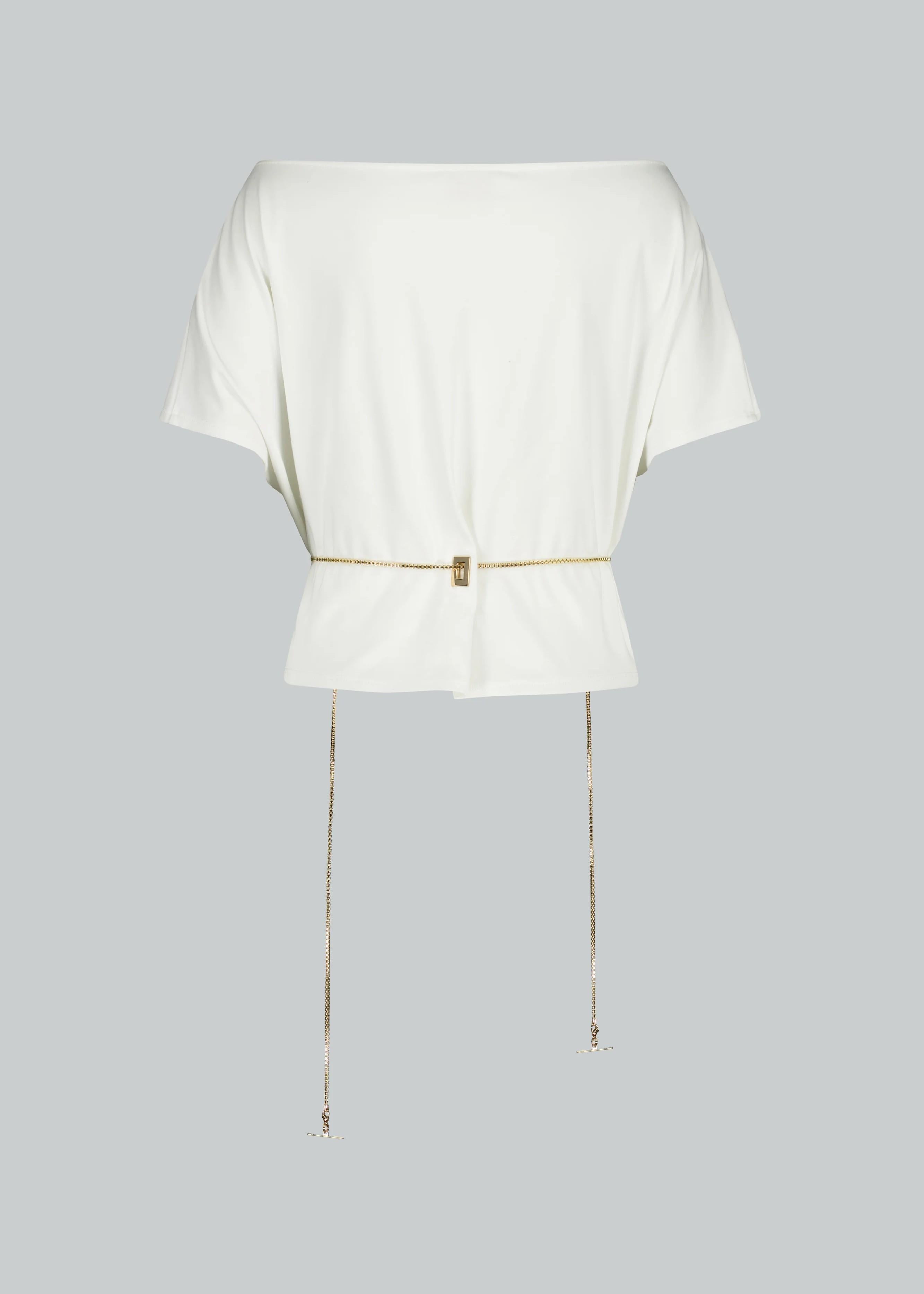 Danamè T-Shirt Wendy Bianca con dettaglio oro 726SS7813JWHITE DANAMÉ