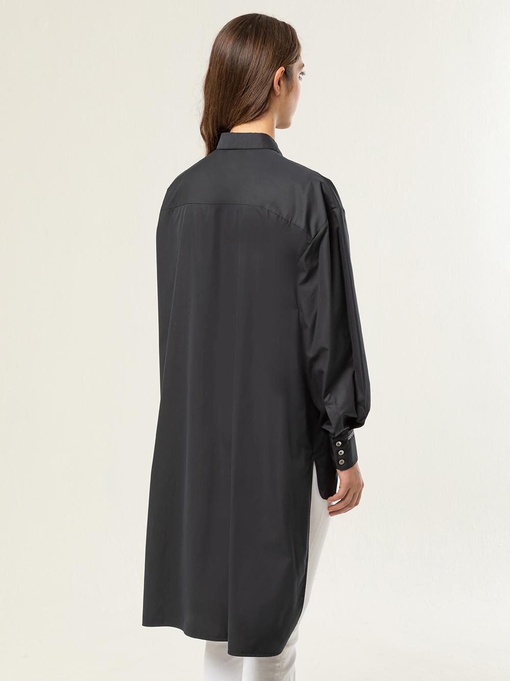 Camicia nera overasimmetrica nera 21WGDCM004TE148NERO GENTE