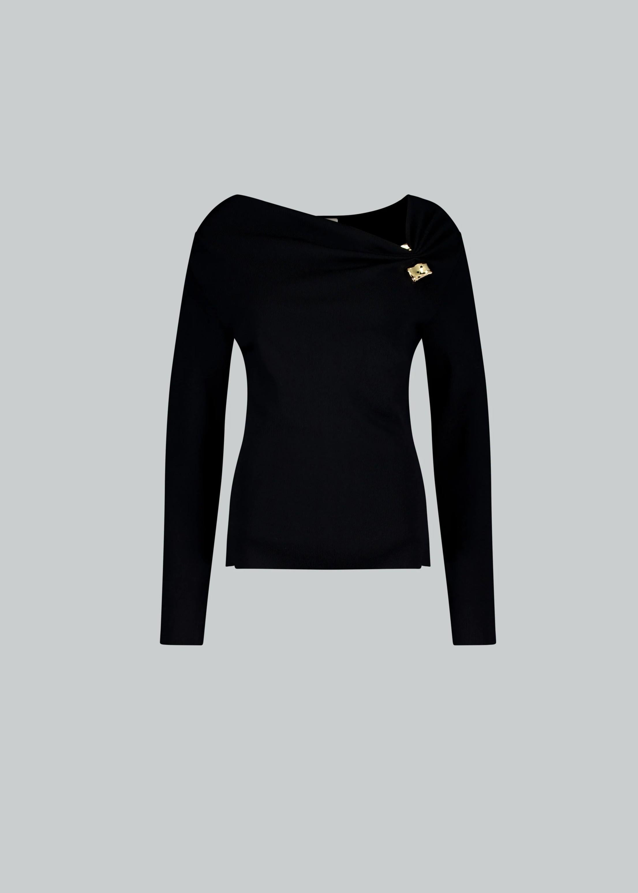 Danamè Maglia Petra con scollo aperto Nera 426SS4808KBLACK DANAMÉ