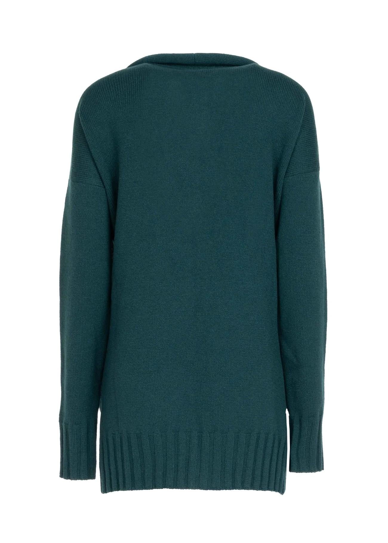 Cardigan lungo verde in lana e Cashmere 8600K50001 LES FILLES D'EVA