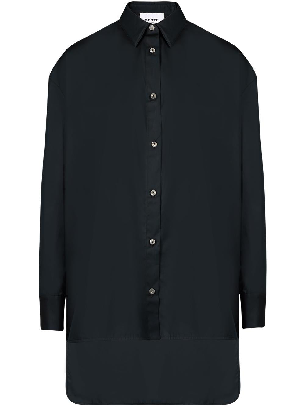 Camicia nera overasimmetrica nera 21WGDCM004TE148NERO GENTE