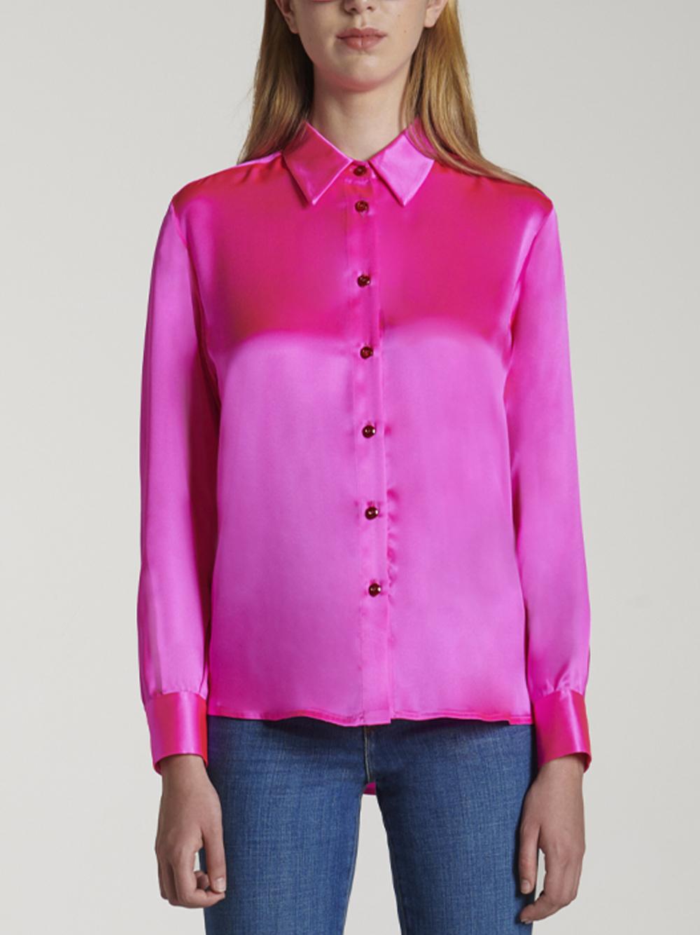 Camicia in raso fucsia 22SGDSH200FUCHSIA GENTE