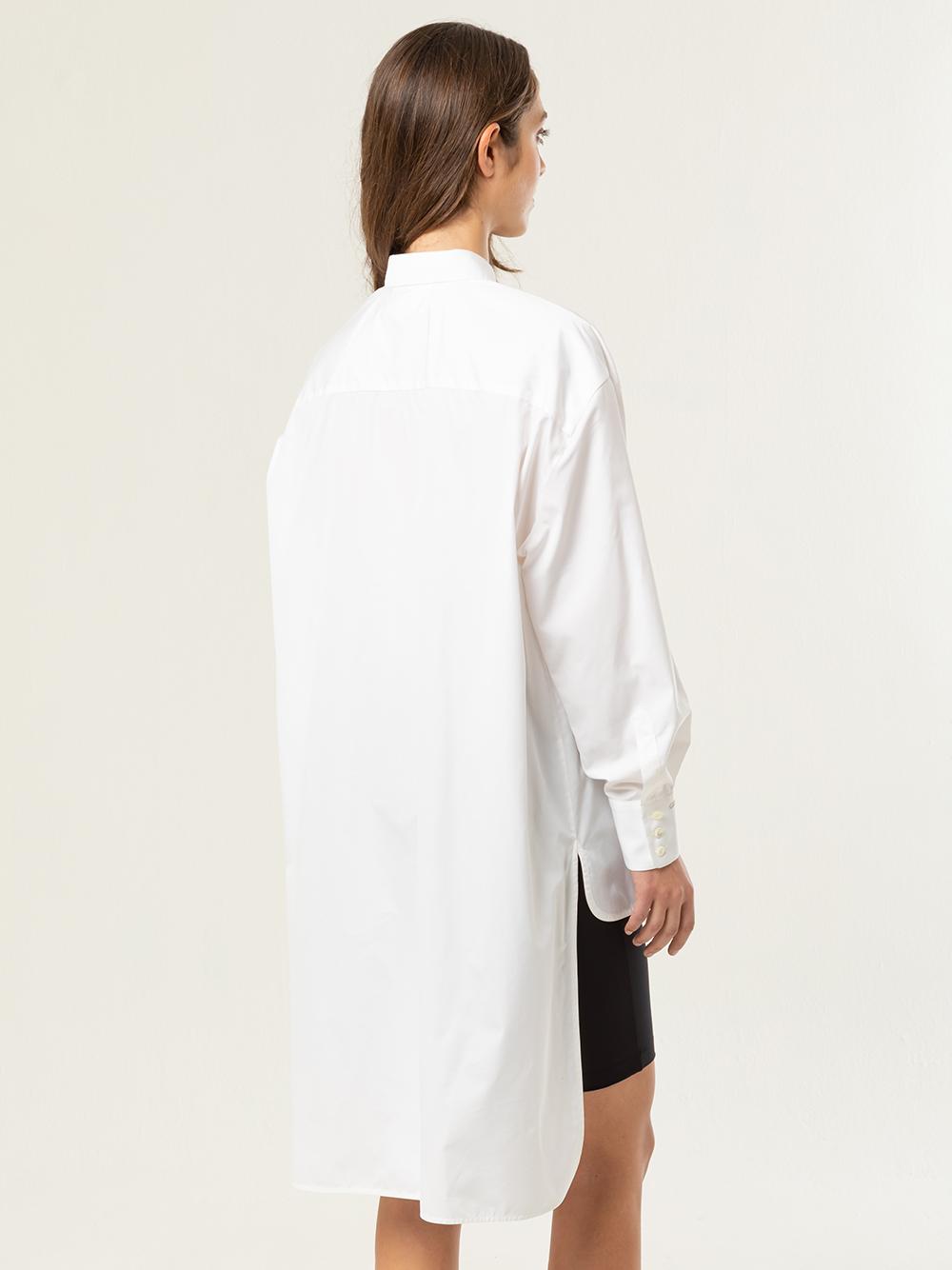 Camicia bianca over asimmetrica 21WGDCM004TE148BIANCO GENTE